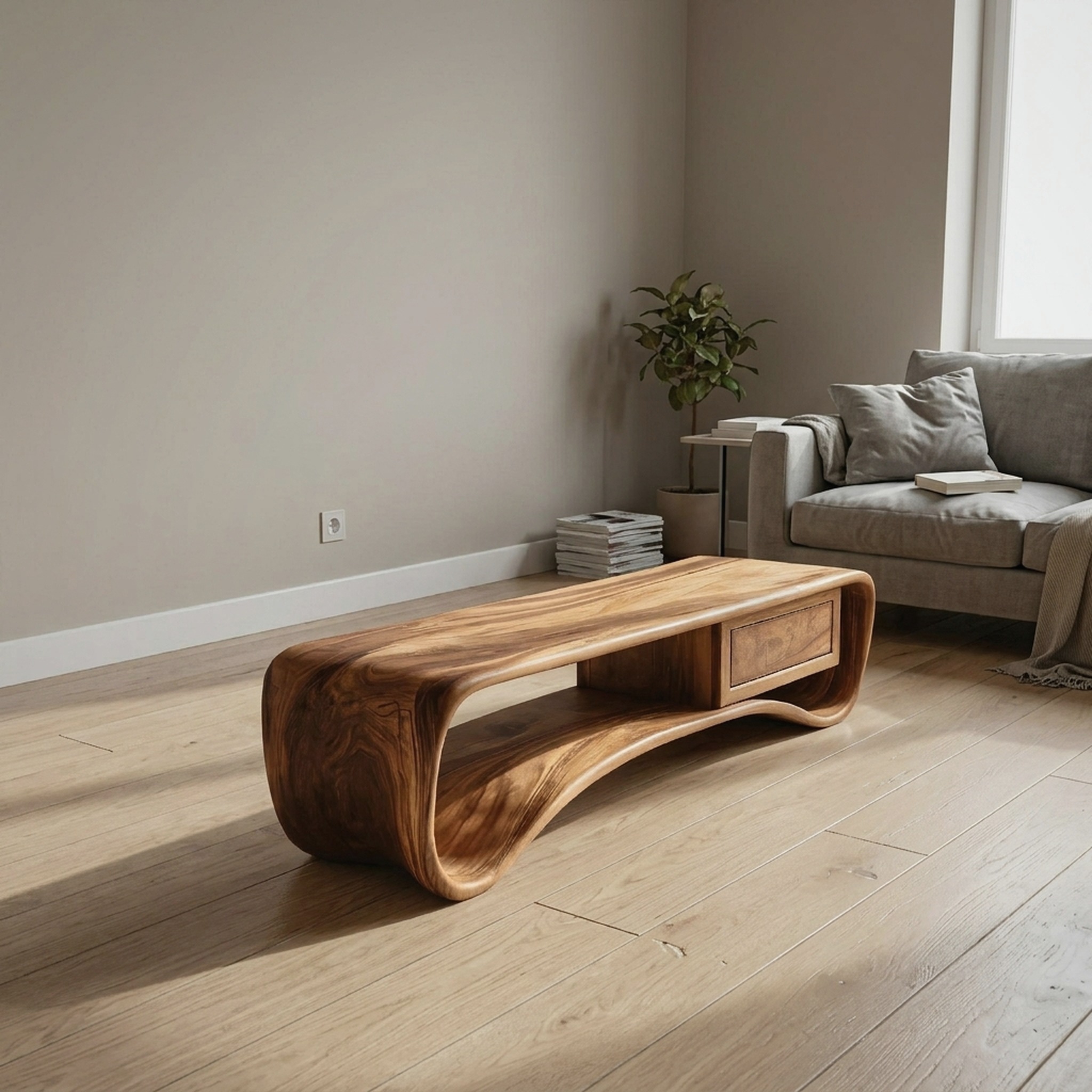 Handcrafted Coffee Table Compact Design for Living Room