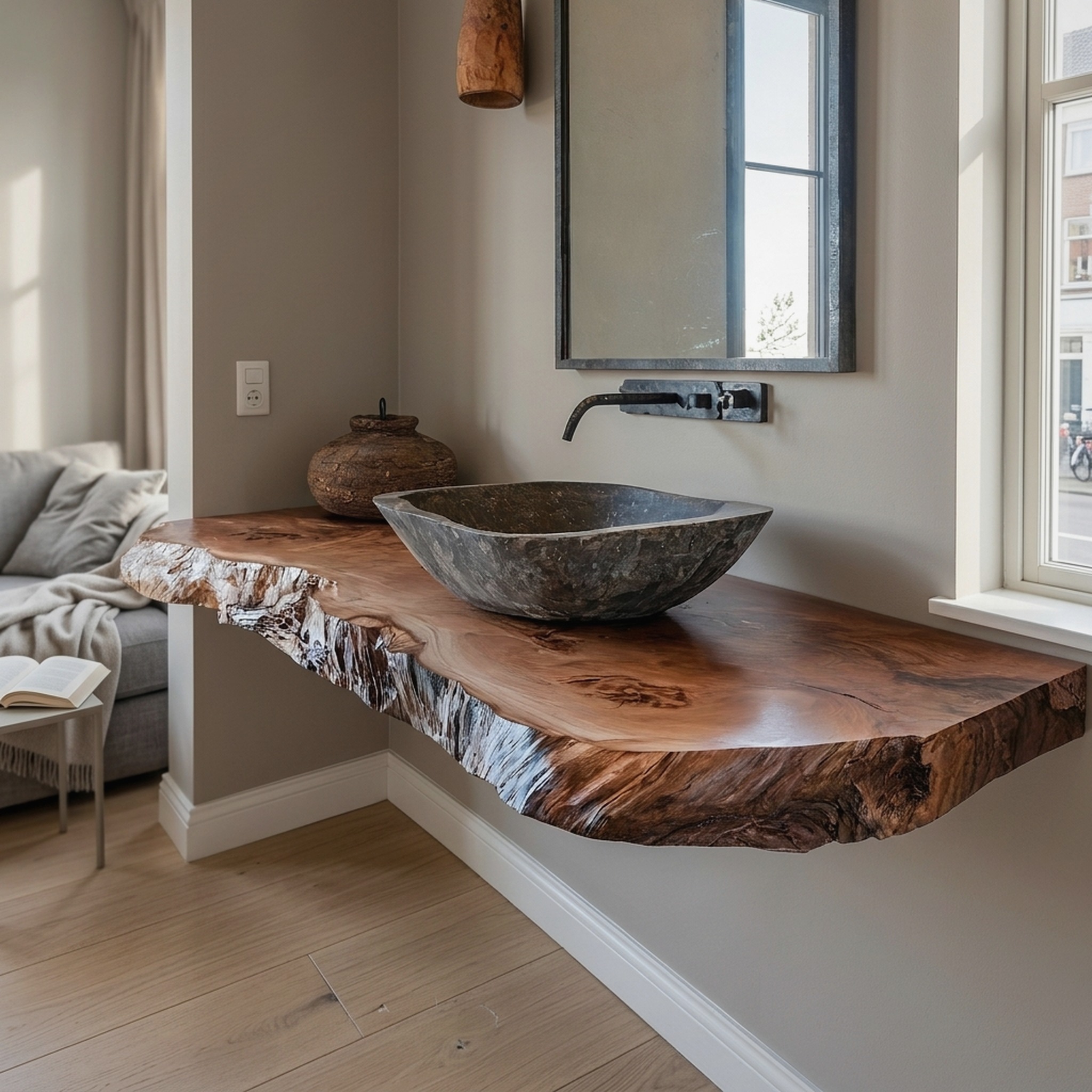Handcrafted Counter Bathroom Vanity Shelf