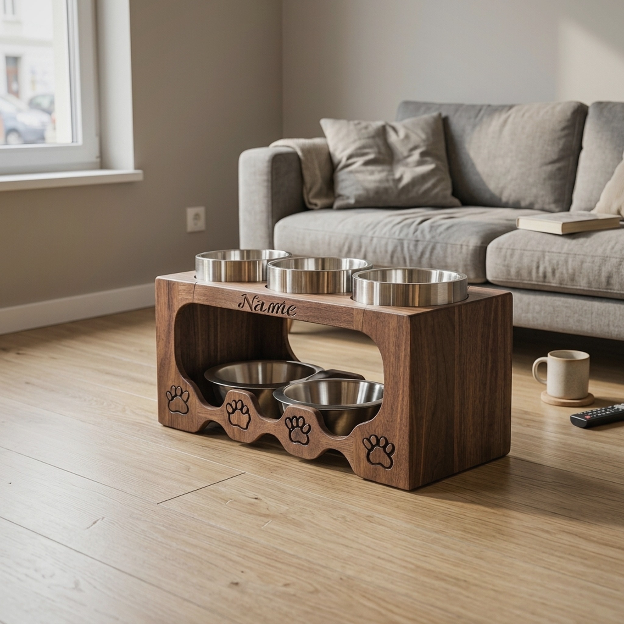 Handcrafted Elevated Pet Food Stand for Dogs