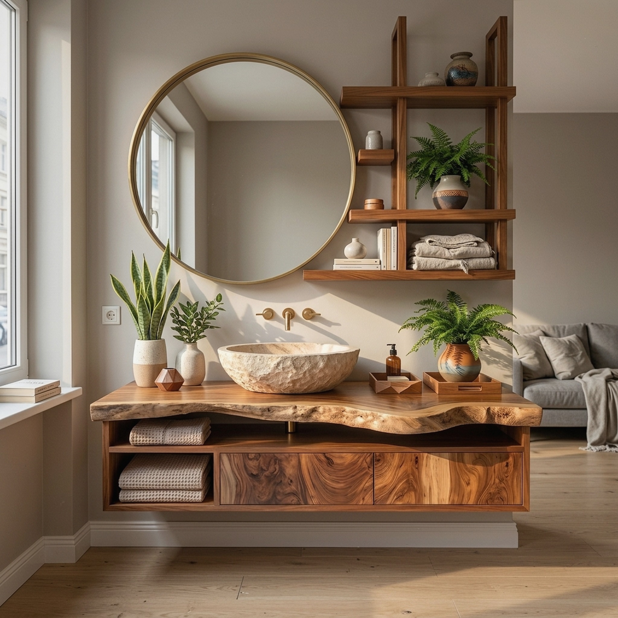 Handcrafted Floating Vanity for Elegant Bathroom