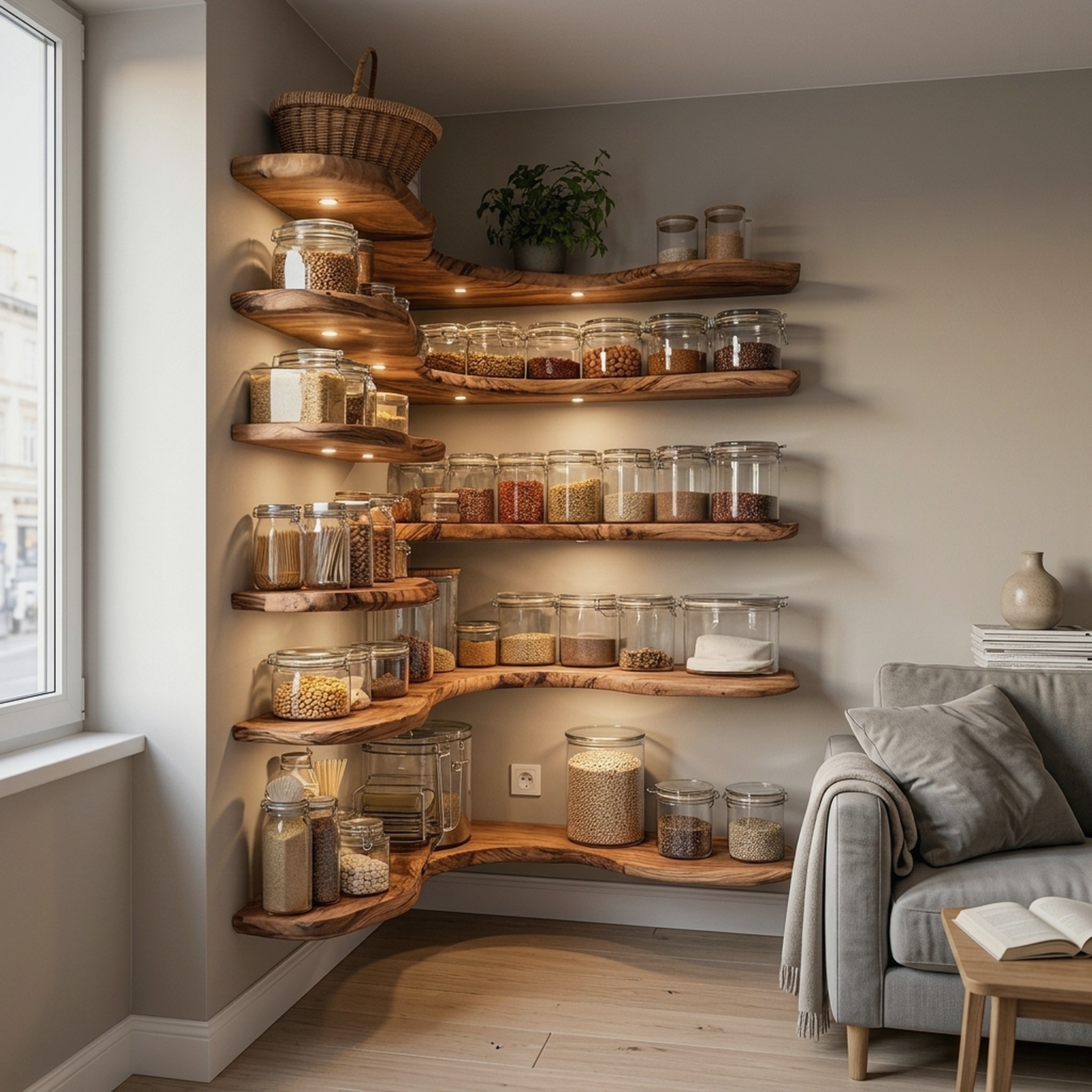 Handcrafted Kitchen Cabinet Organizer for Entryway Design