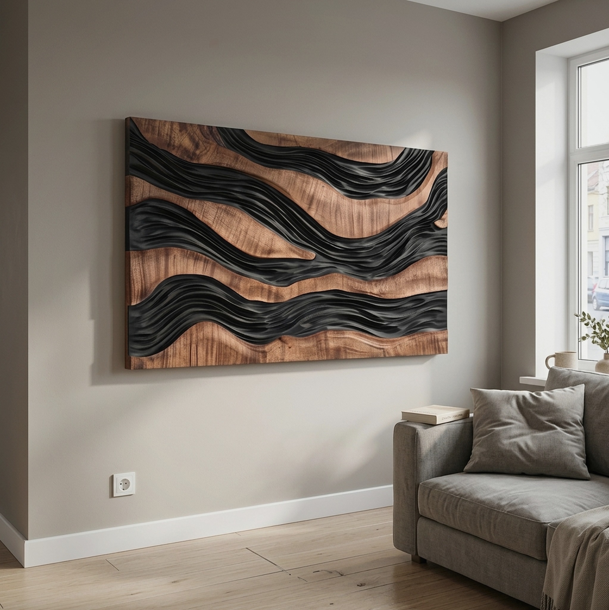 Handcrafted Layered River 3D Wall Art Urban Loft