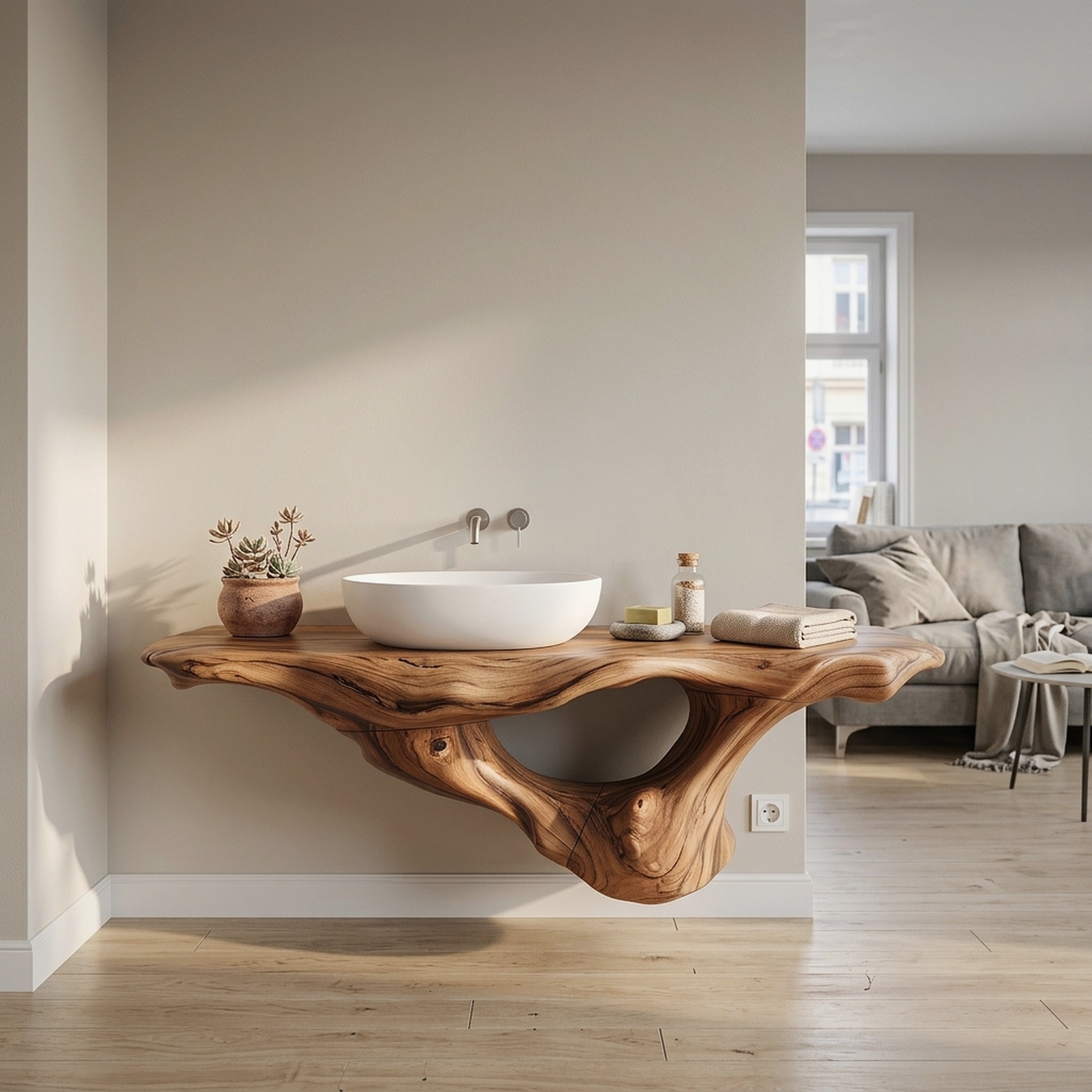 Handcrafted Live Edge Bathroom Vanity Premium Furniture