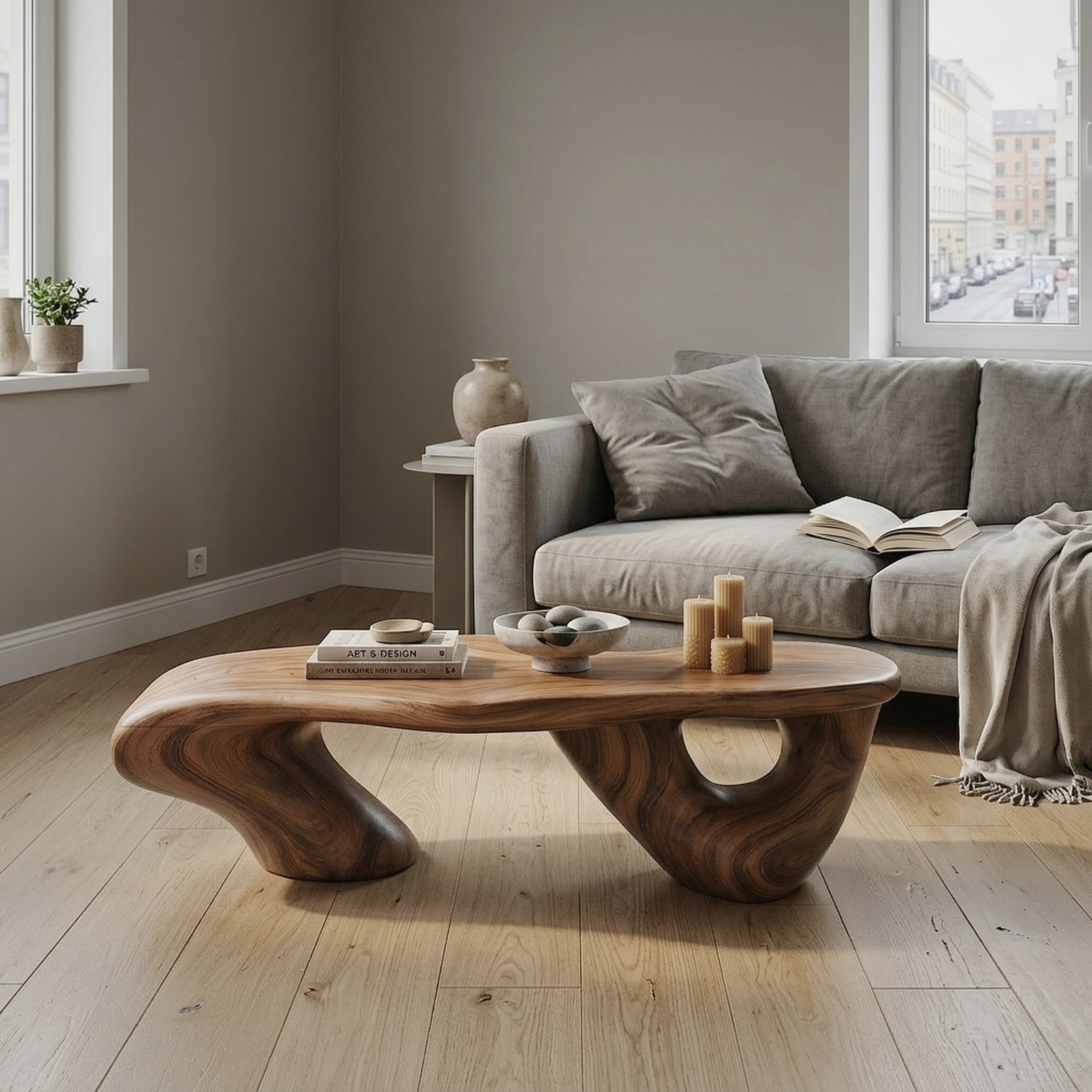 Handcrafted Low Table for Functional Room Setup