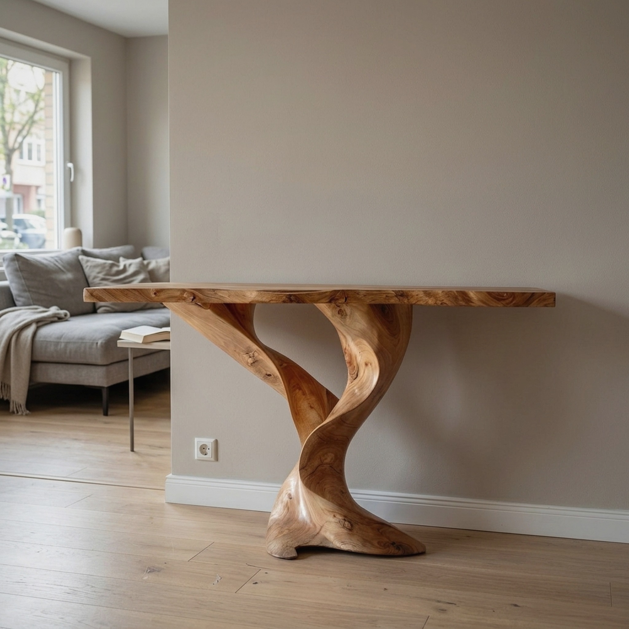 Handcrafted Natural Console Table