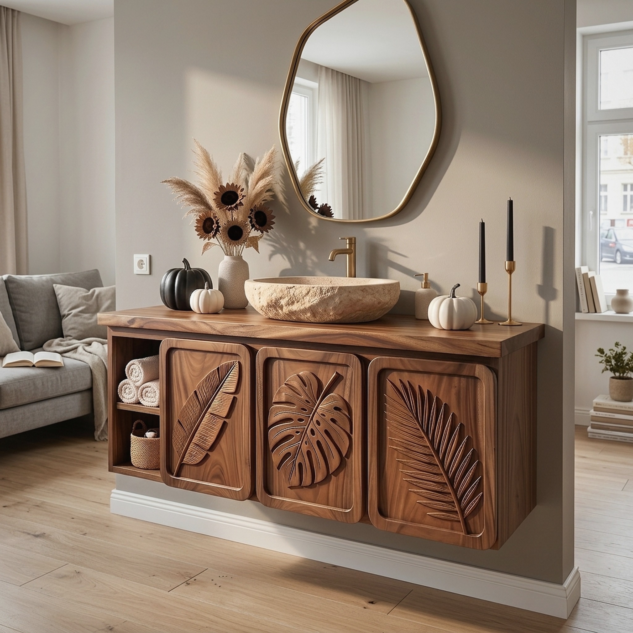 Handcrafted Organic Modern Bathroom Vanity Boutique Hotel