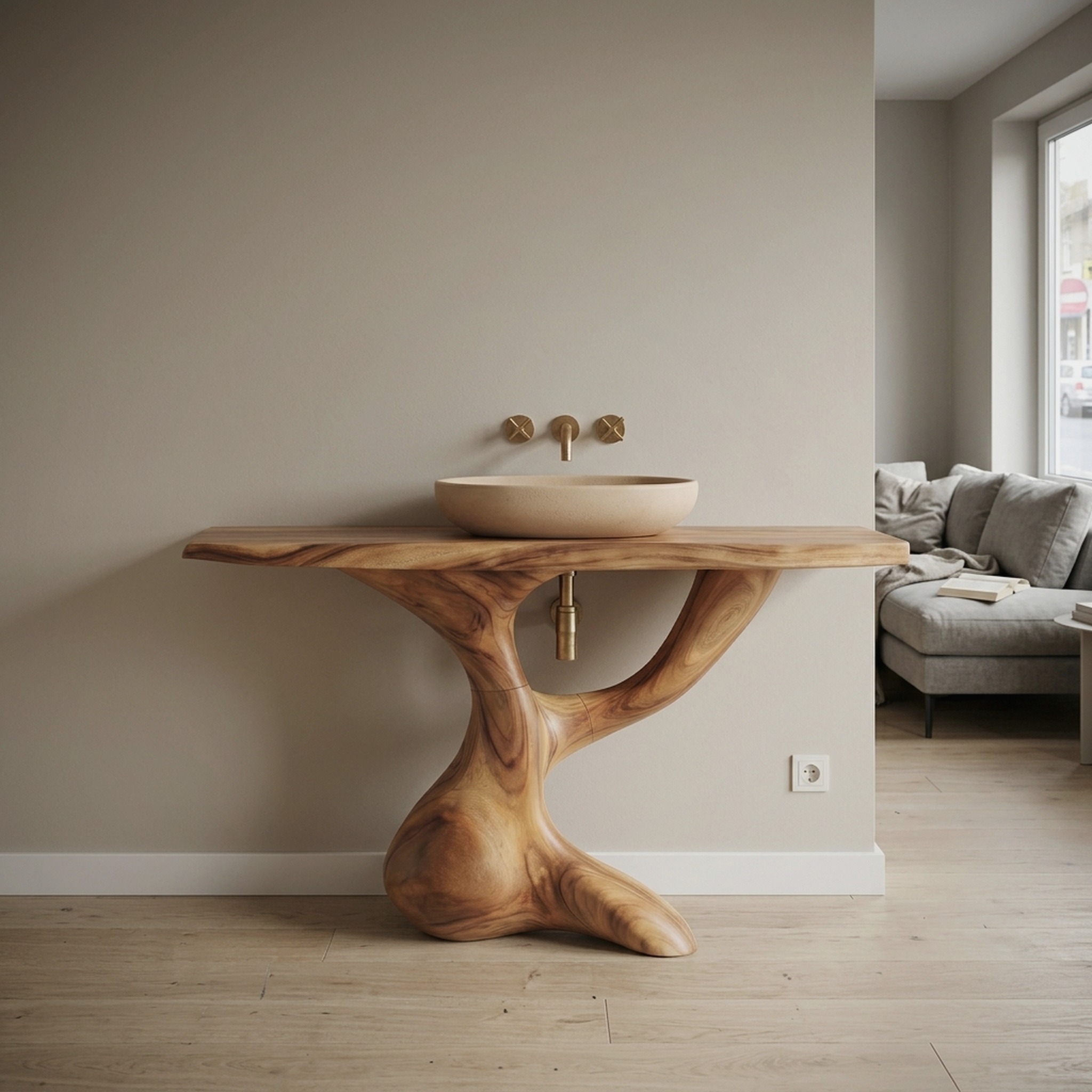 Handcrafted Solid Vanity for Timeless Bathroom Use