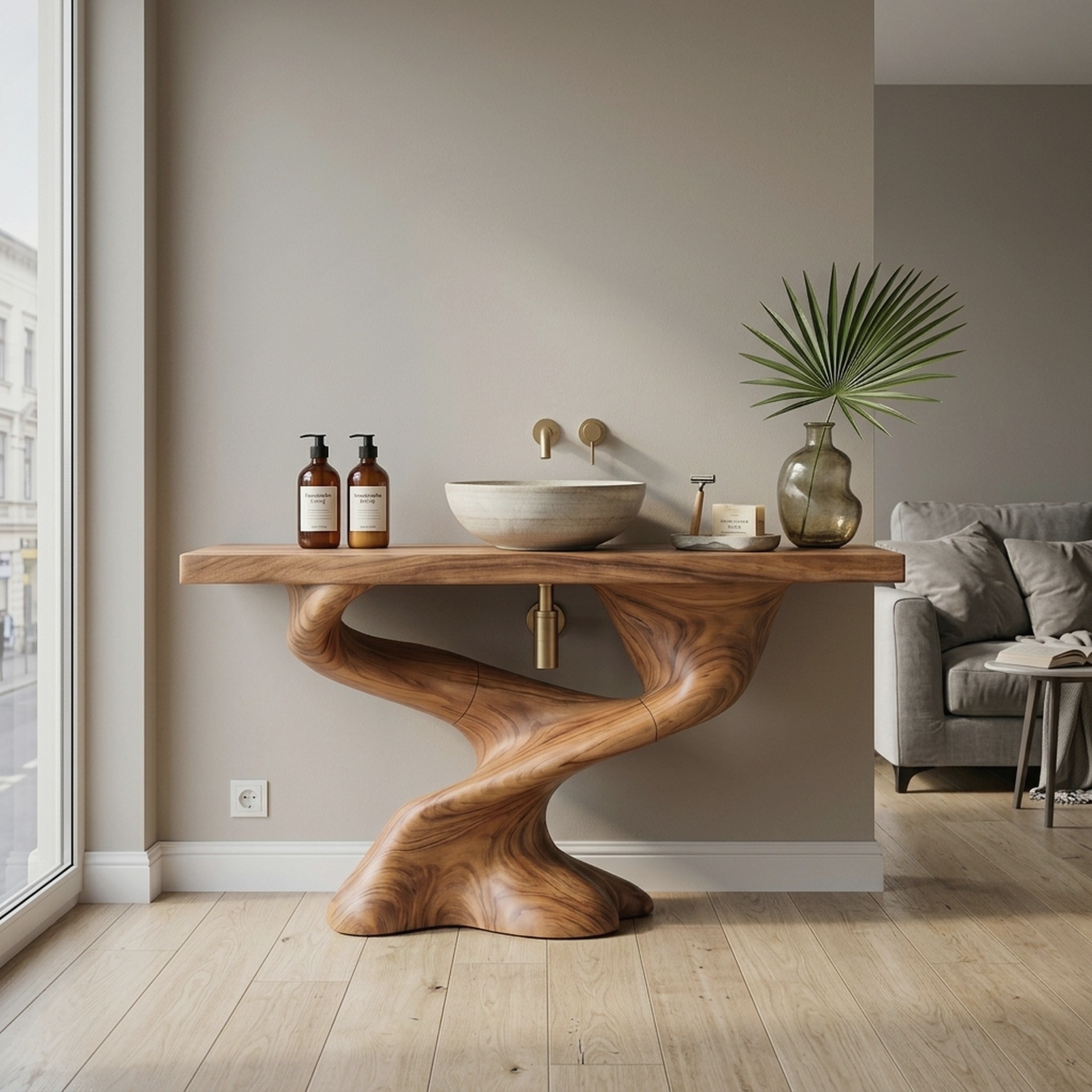 Handcrafted Solid Vanity for Unique Bathroom Design