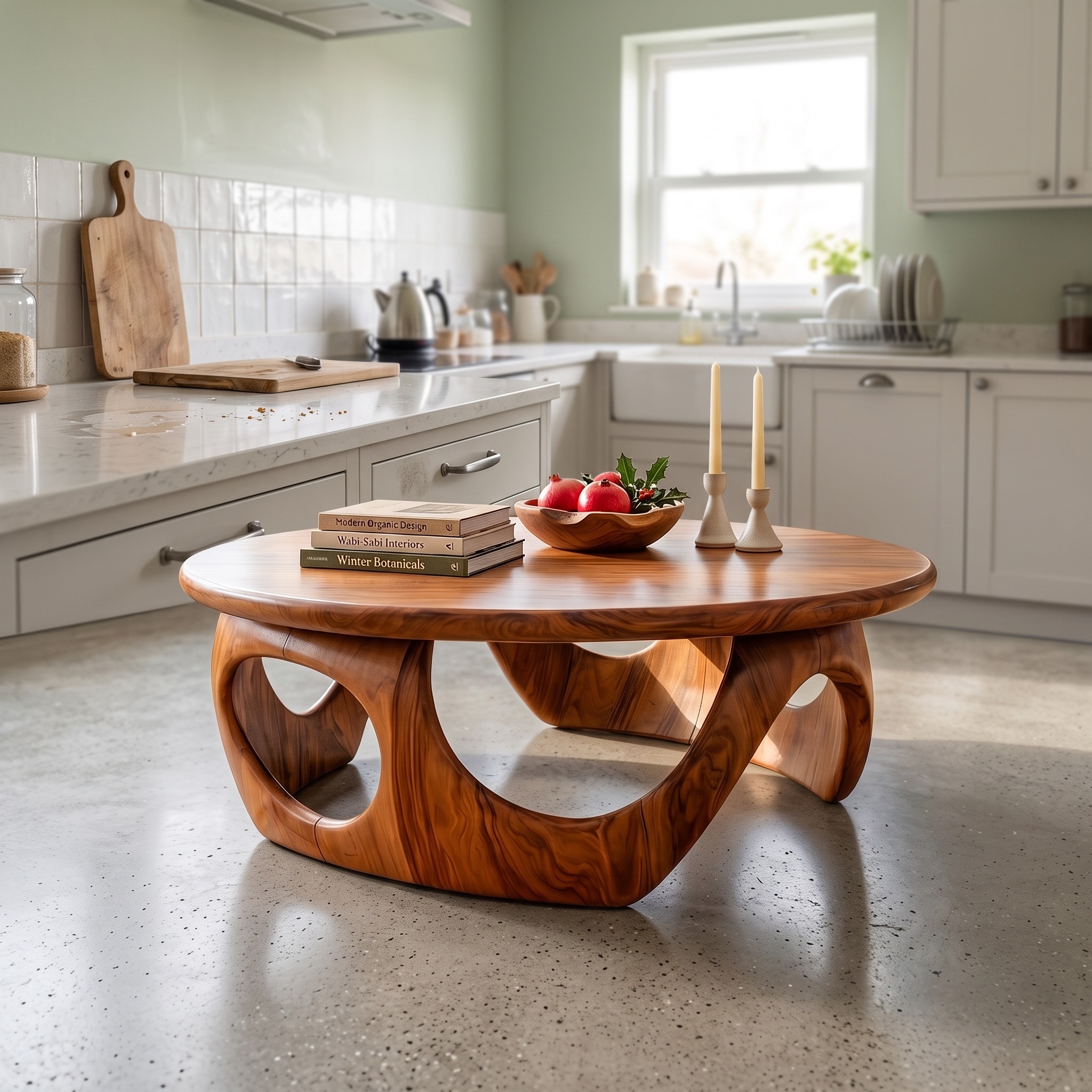 Handcrafted Solid Wood Coffee Table, Rustic Live Edge Center Table & Sofa Accent Console for Living Room Lounge