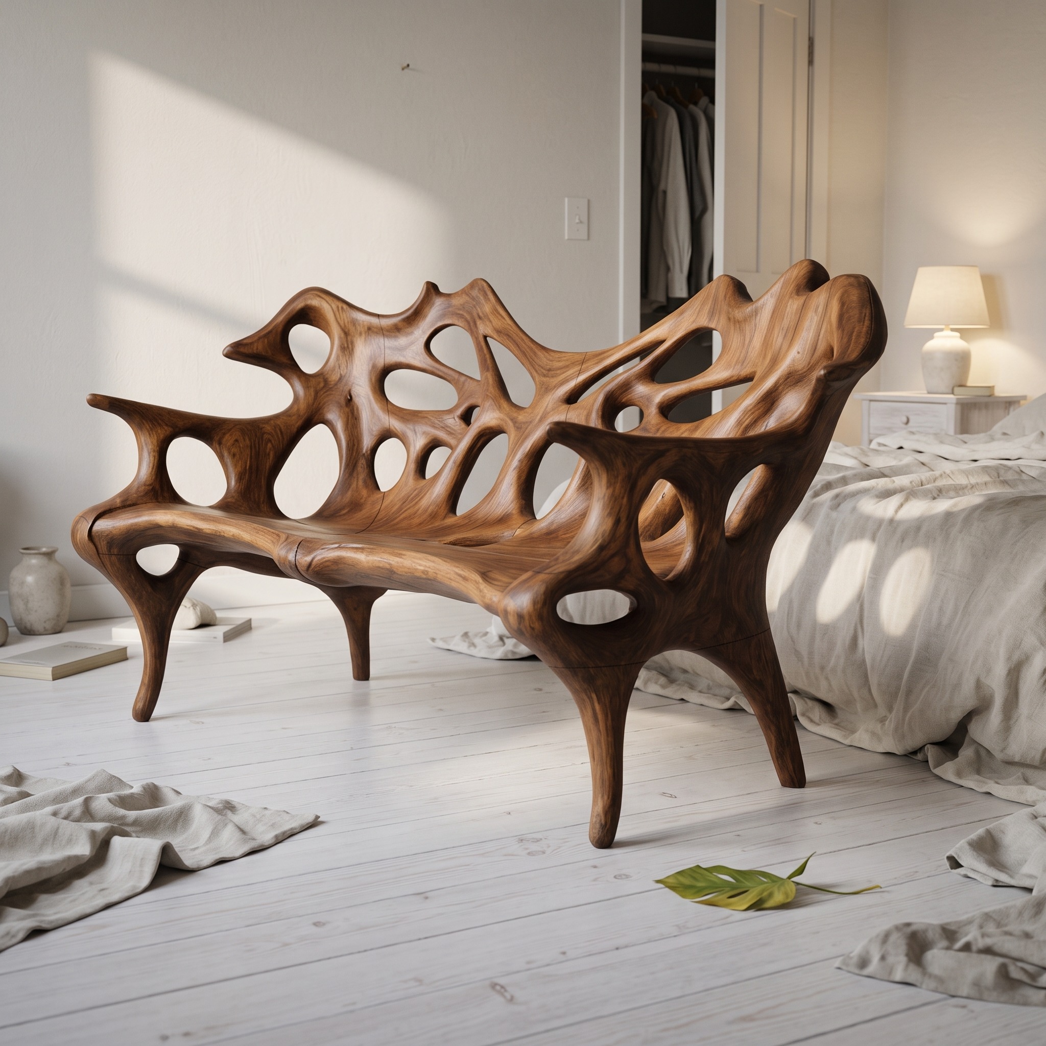 Handcrafted Solid Wood Halloween Bench, Festive Spooky Outdoor Garden Party Bench, Gothic Carved Wood Porch Seat