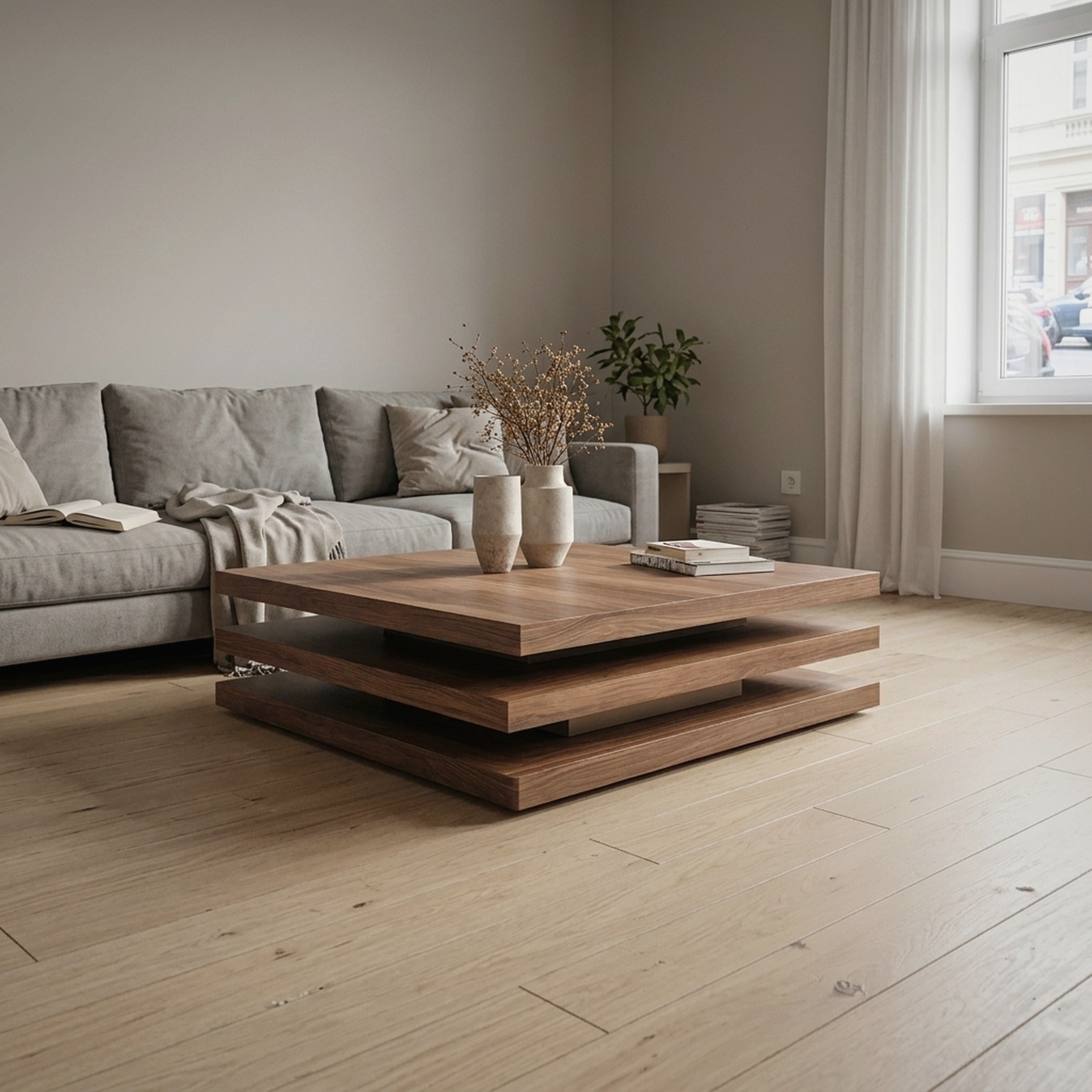 Handcrafted Solid Wood Live Edge Coffee Table for Entryway