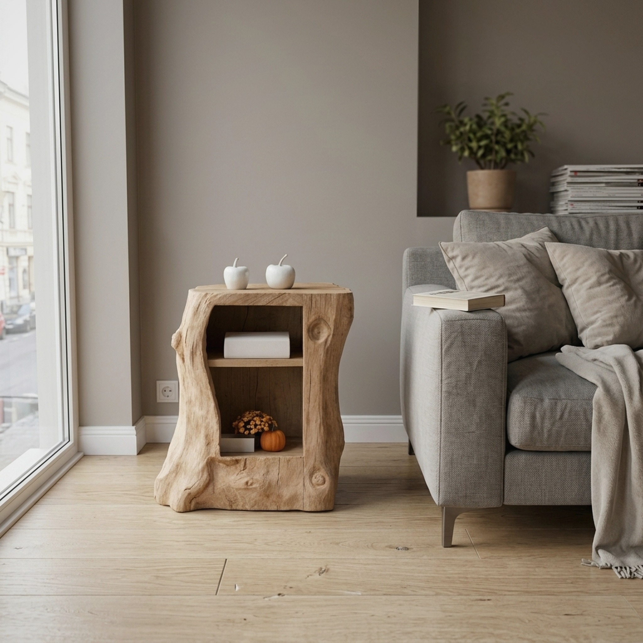 Handcrafted Solid Wood Nightstand for Bedroom Halloween Furniture