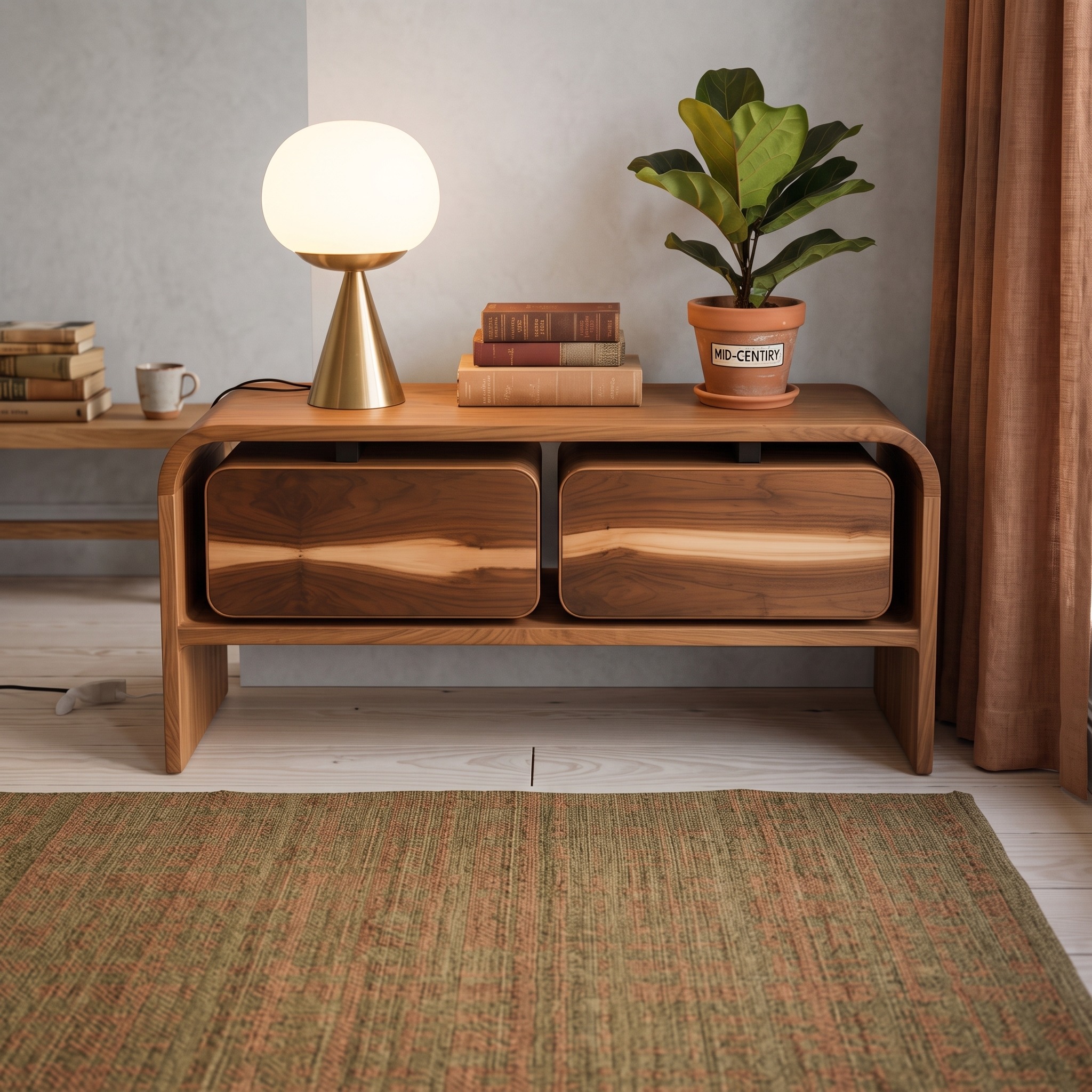 Handcrafted Solid Wood Storage Console, Rustic Sideboard Cabinet & Buffet for Modern Living Room or Dining Foyer