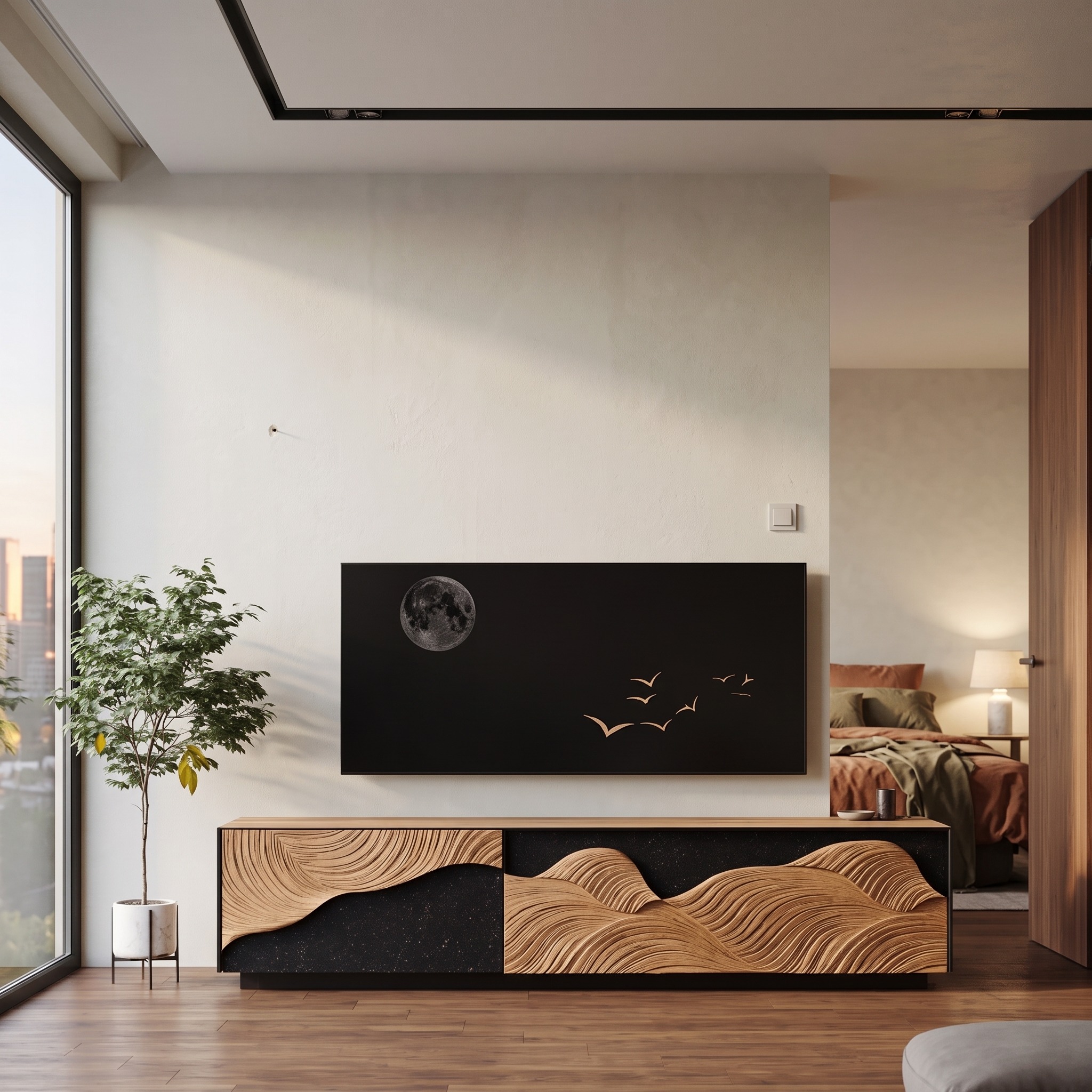Handcrafted Solid Wood TV Console Cabinet, Rustic Media Entertainment Center & Sideboard Storage Credenza