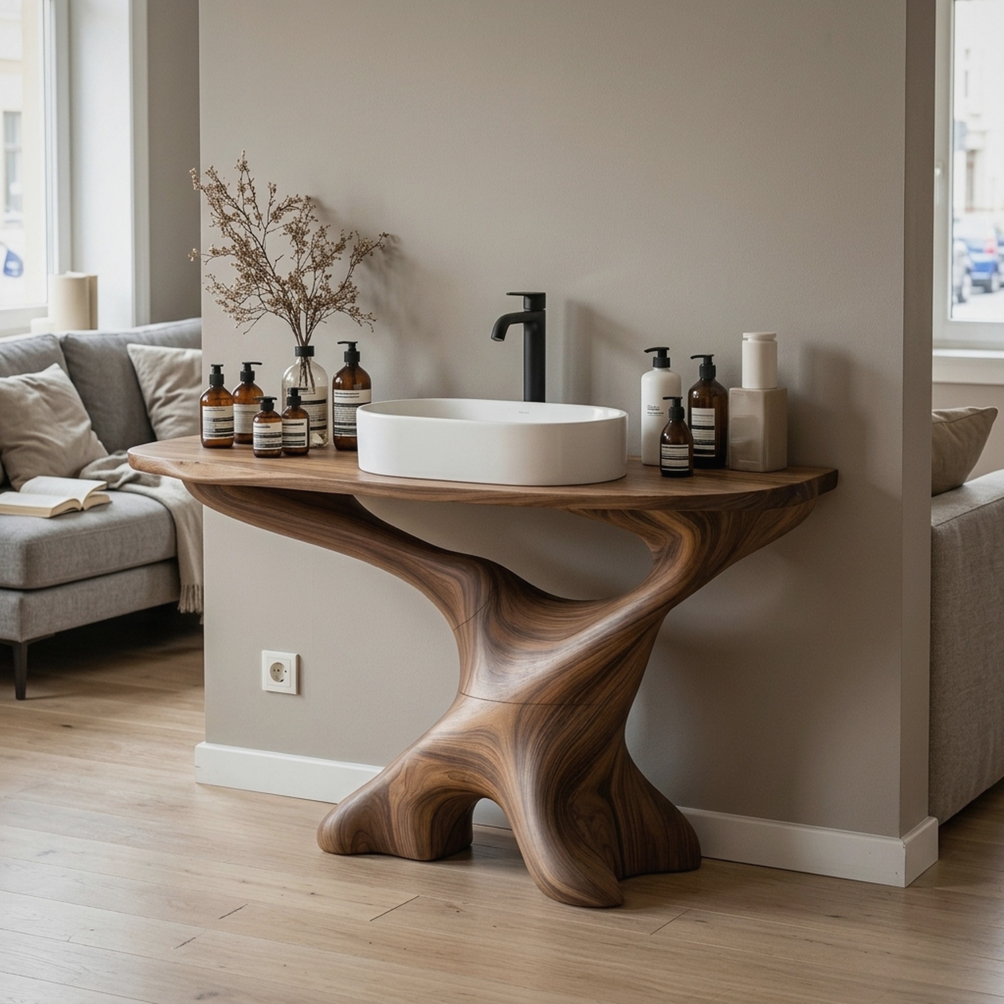 Handcrafted Solid Wood Vanity for Bathroom Decor