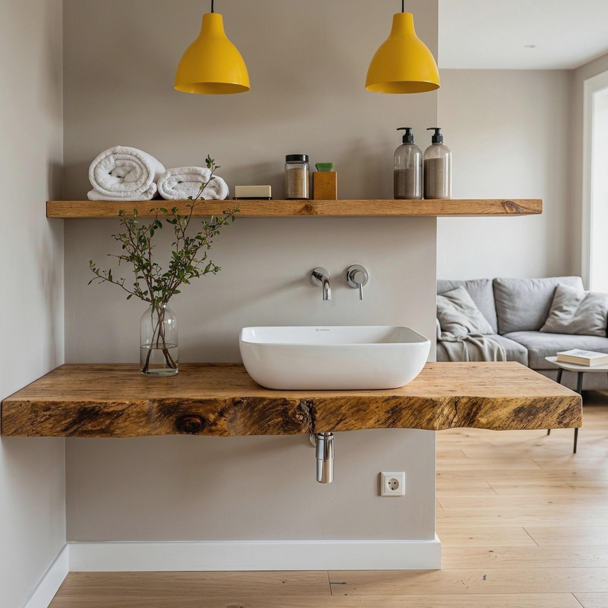 Handcrafted Solid Wood Vanity for Bathroom Furniture