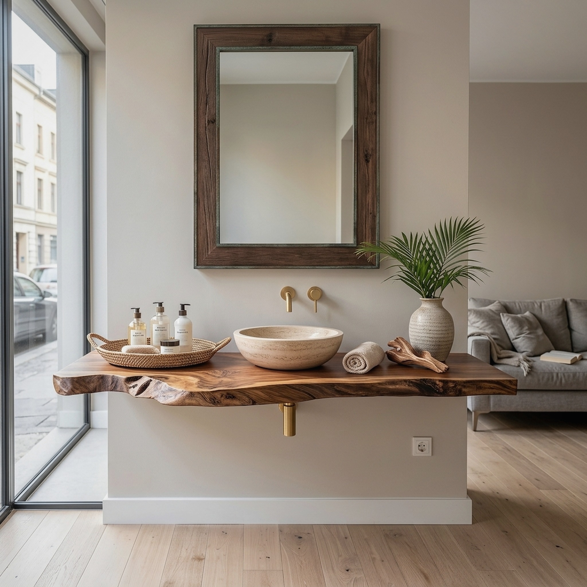 Handcrafted Solid Wood Vanity for Furniture Decor
