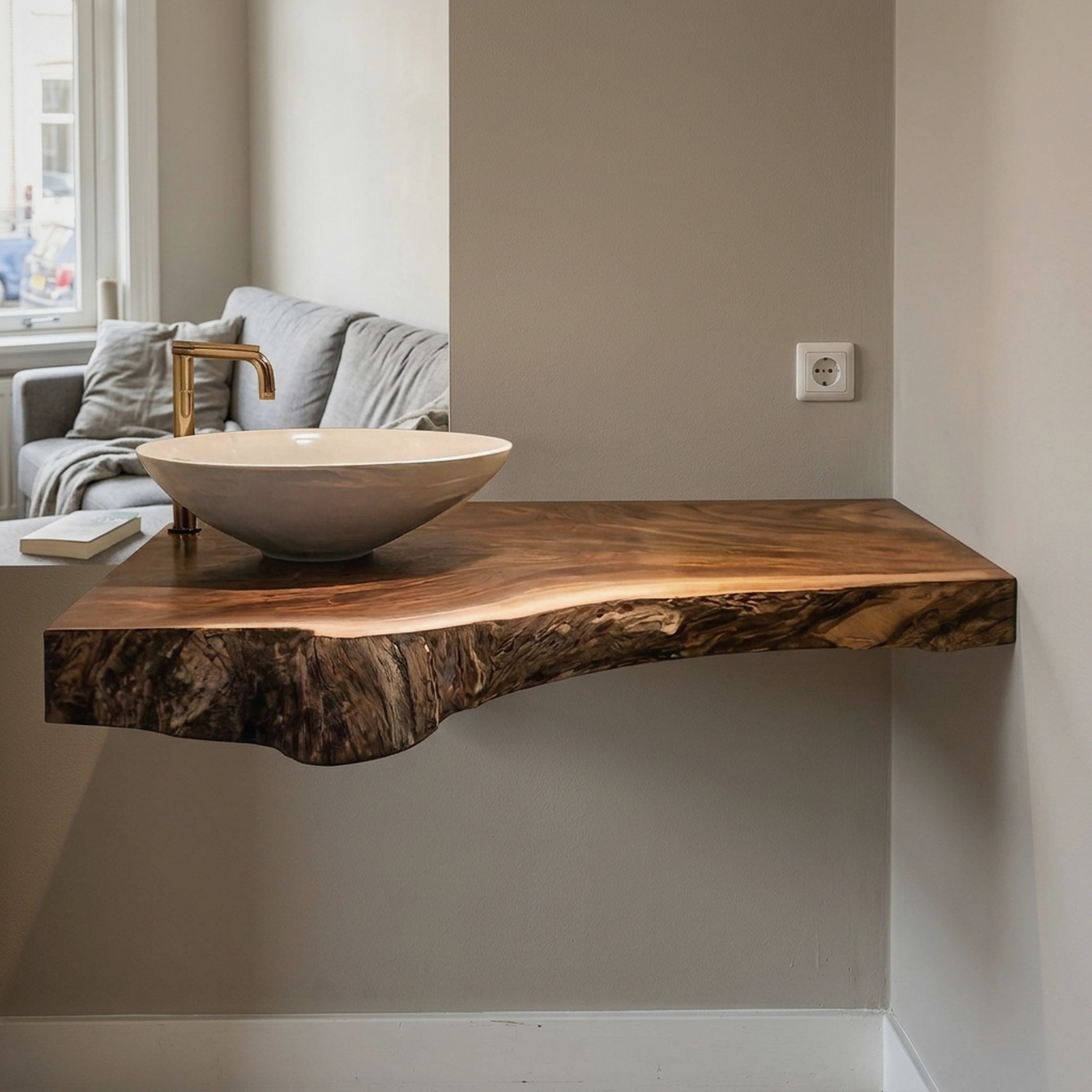 Handcrafted Solid Wood Vanity for Small Bathroom
