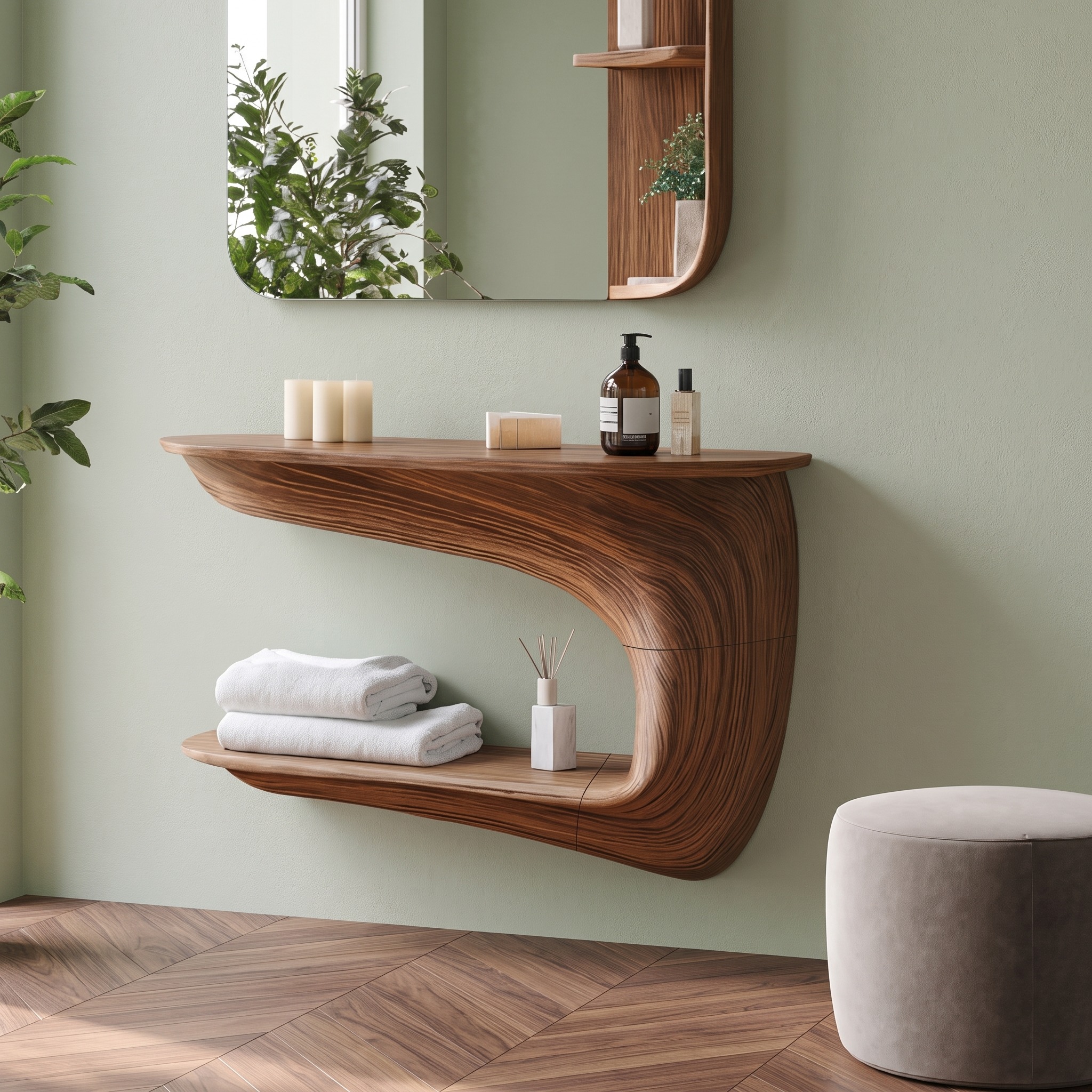 Handcrafted Solid Wood Vanity, Makeup Dressing Table, Bedroom Vanity Desk with Drawer & Storage Console
