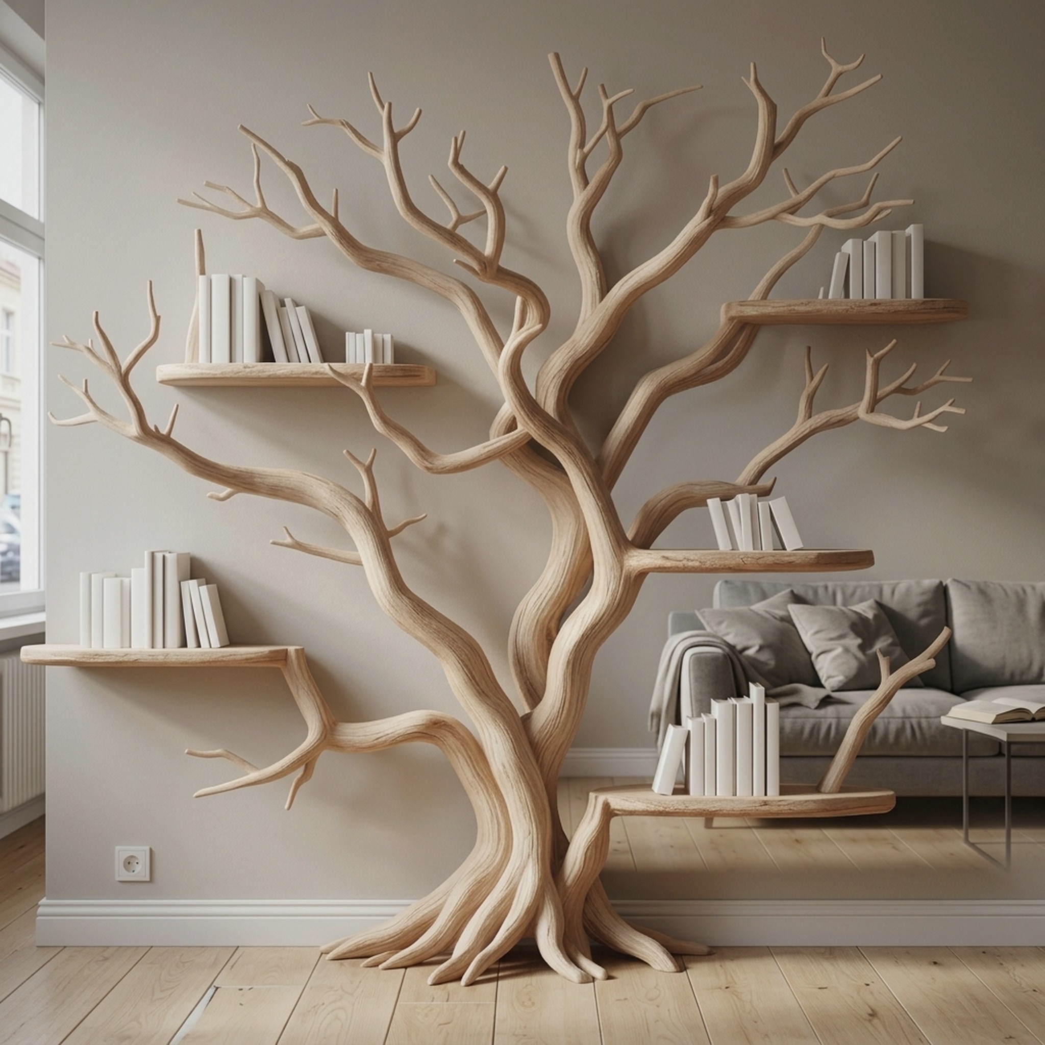 Handcrafted Tree Branch Shelf Driftwood for Holiday Decor
