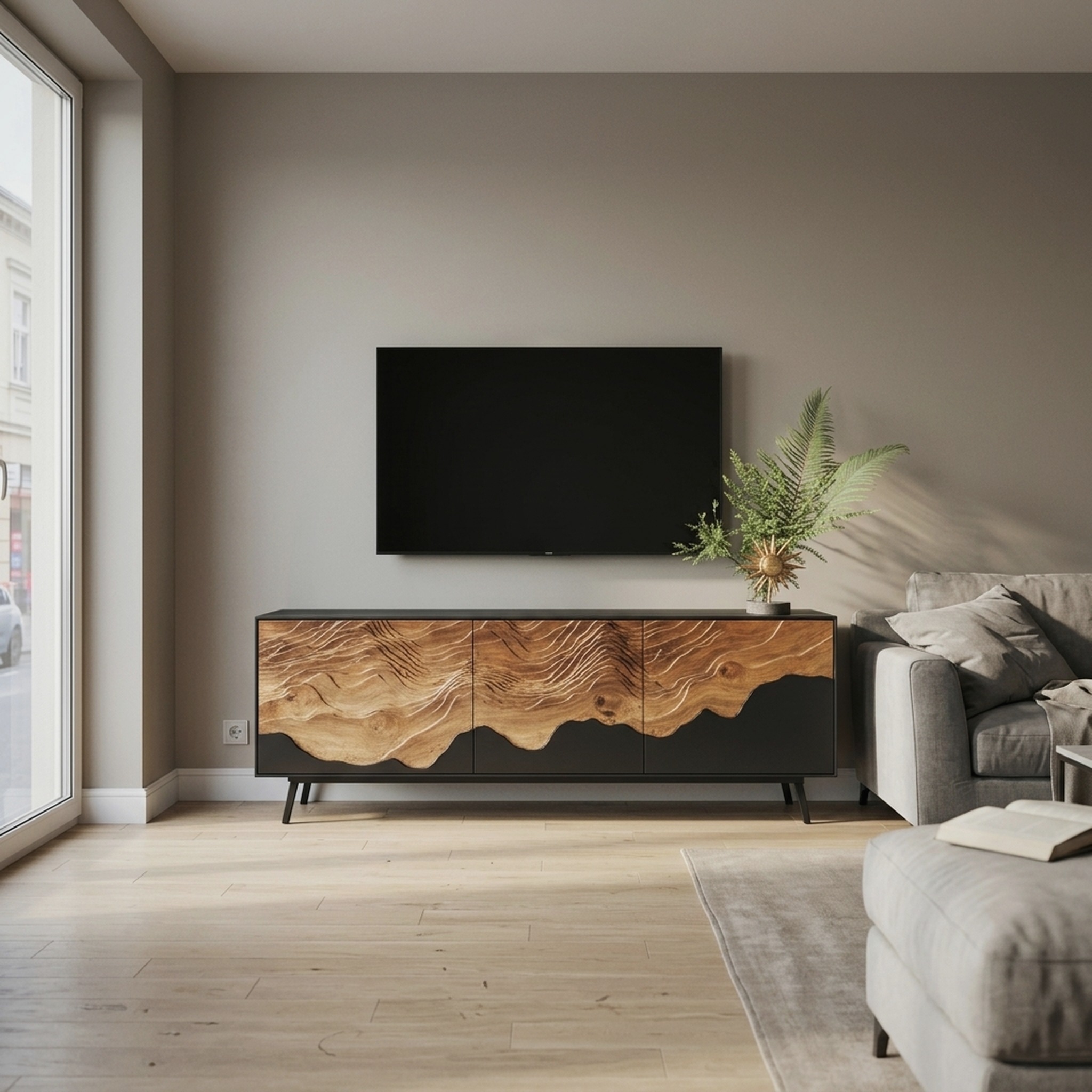 Handcrafted TV Console Table for Living Room