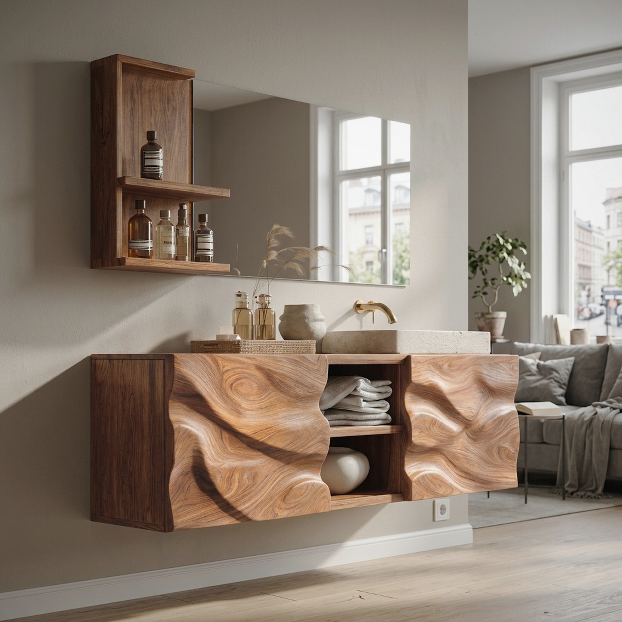 Handcrafted Wall Bathroom Vanity for Modern Bathroom