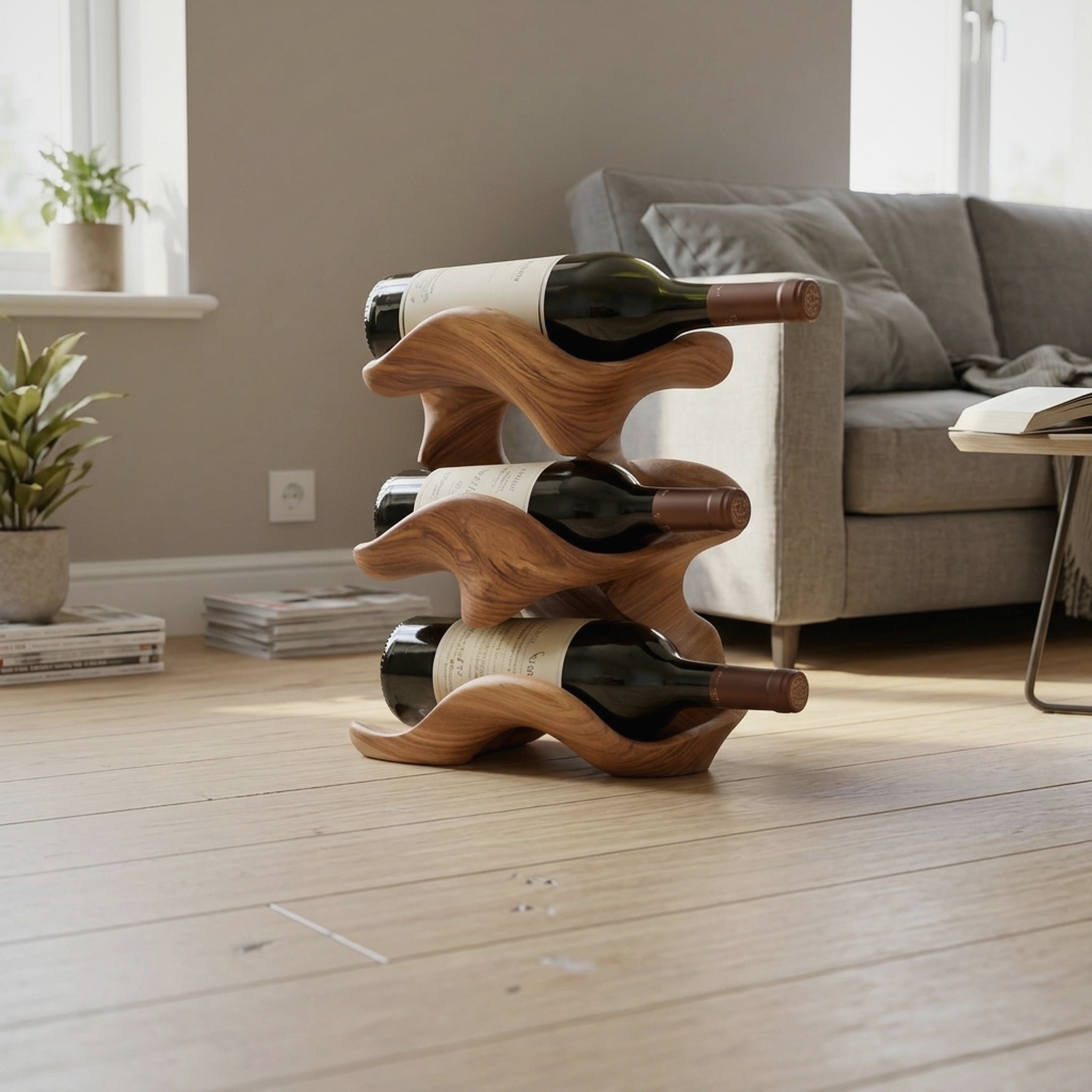 Handcrafted Wine Holder for Living Room Wall Mount