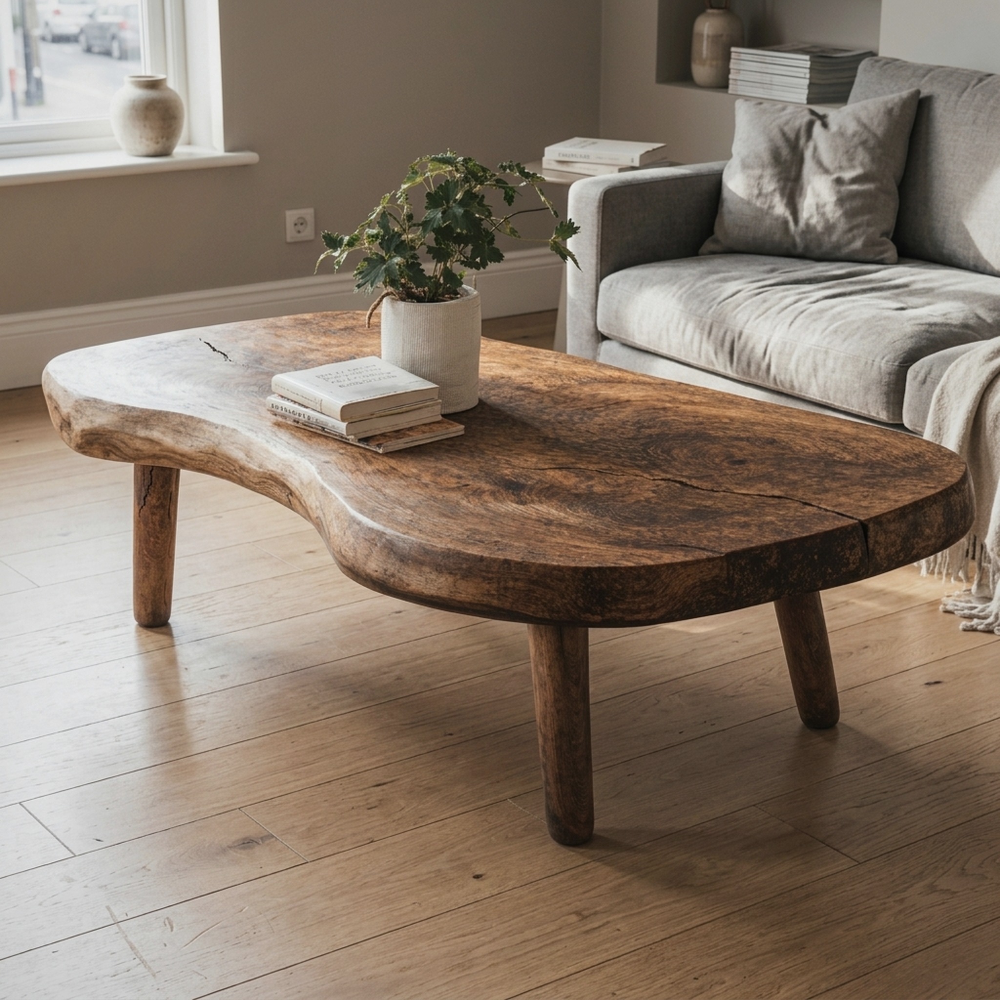 Handcrafted Wood Coffee Table for Living Room