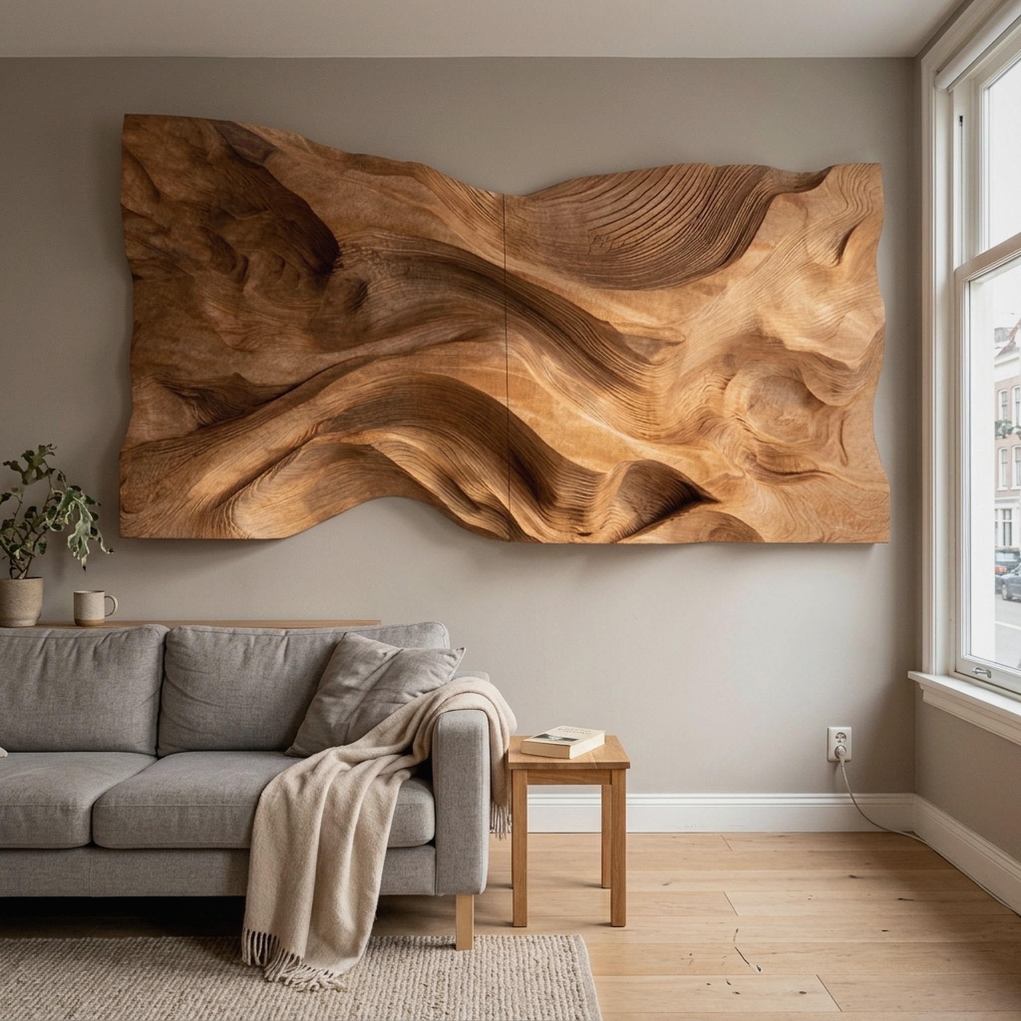 Handcrafted Wood Headboard Solid Wood Bedroom Interior