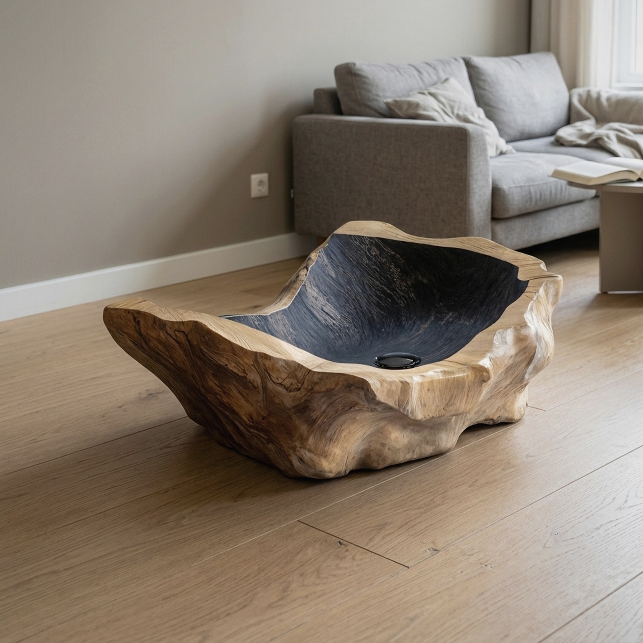 Handcrafted Wood Wash Basin for Unique Bathroom