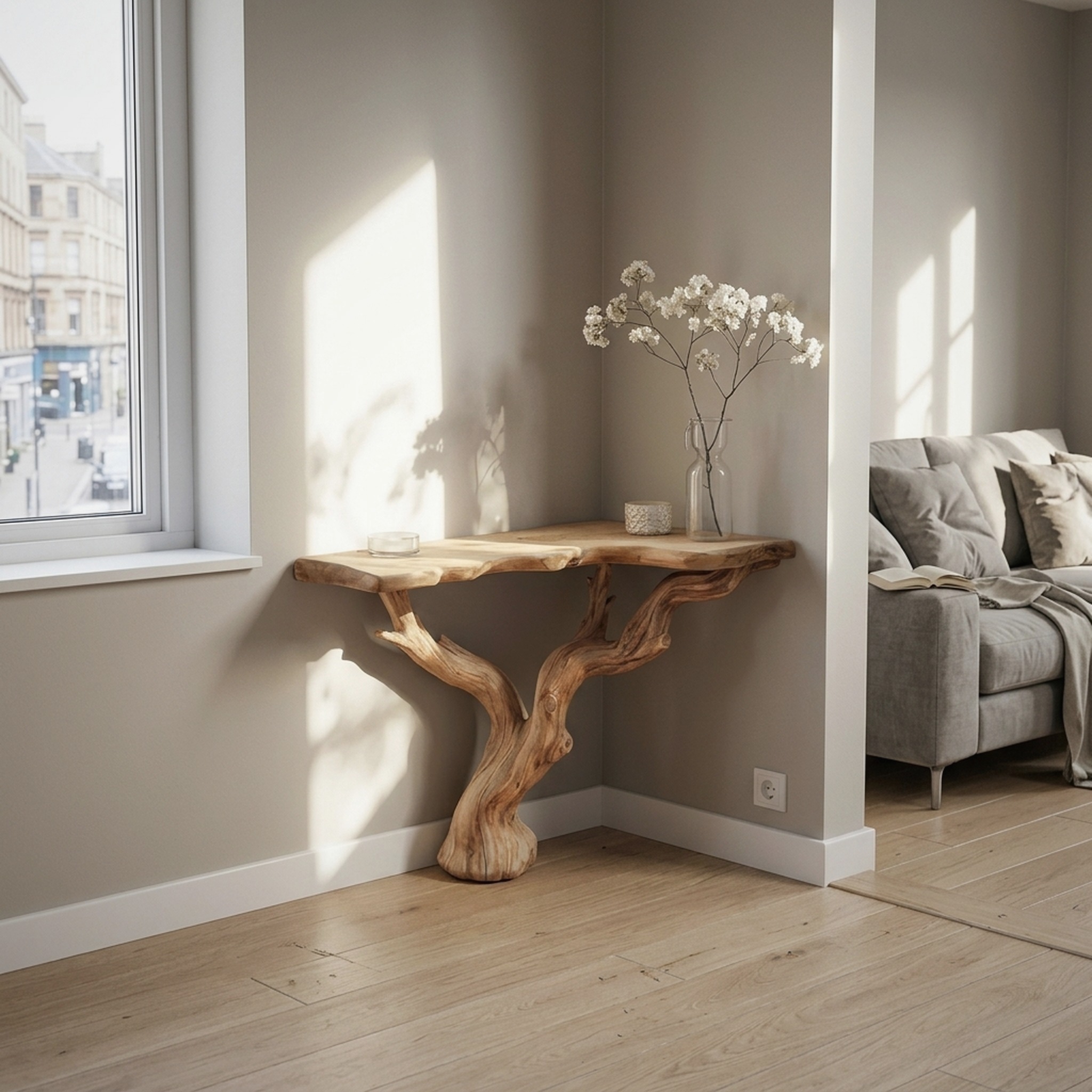 Handcrafted Wooden Corner Table Decor Home Gifts