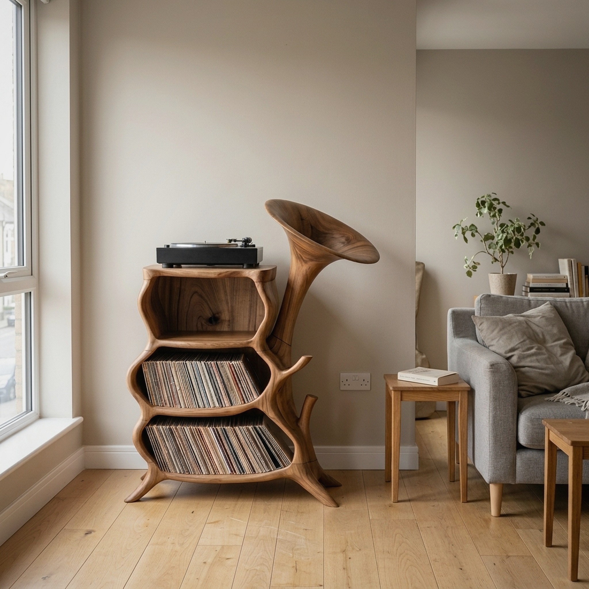 Handcrafted Wooden Media Console for Furniture Decor