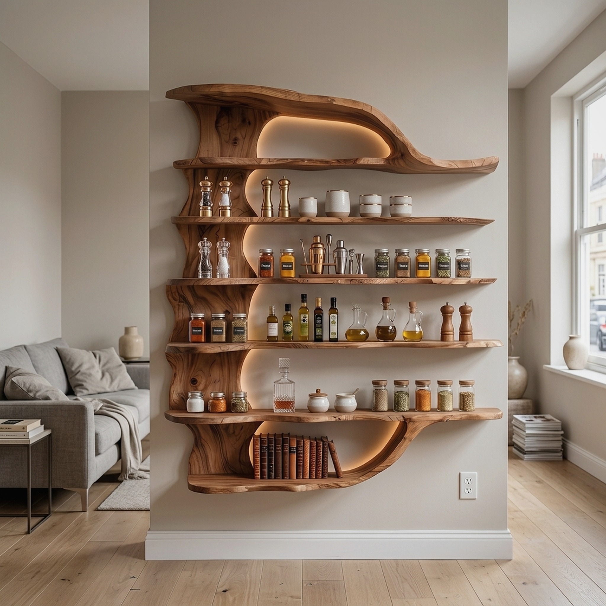 Handcrafted Wooden Spice Organizer for Modern Kitchen