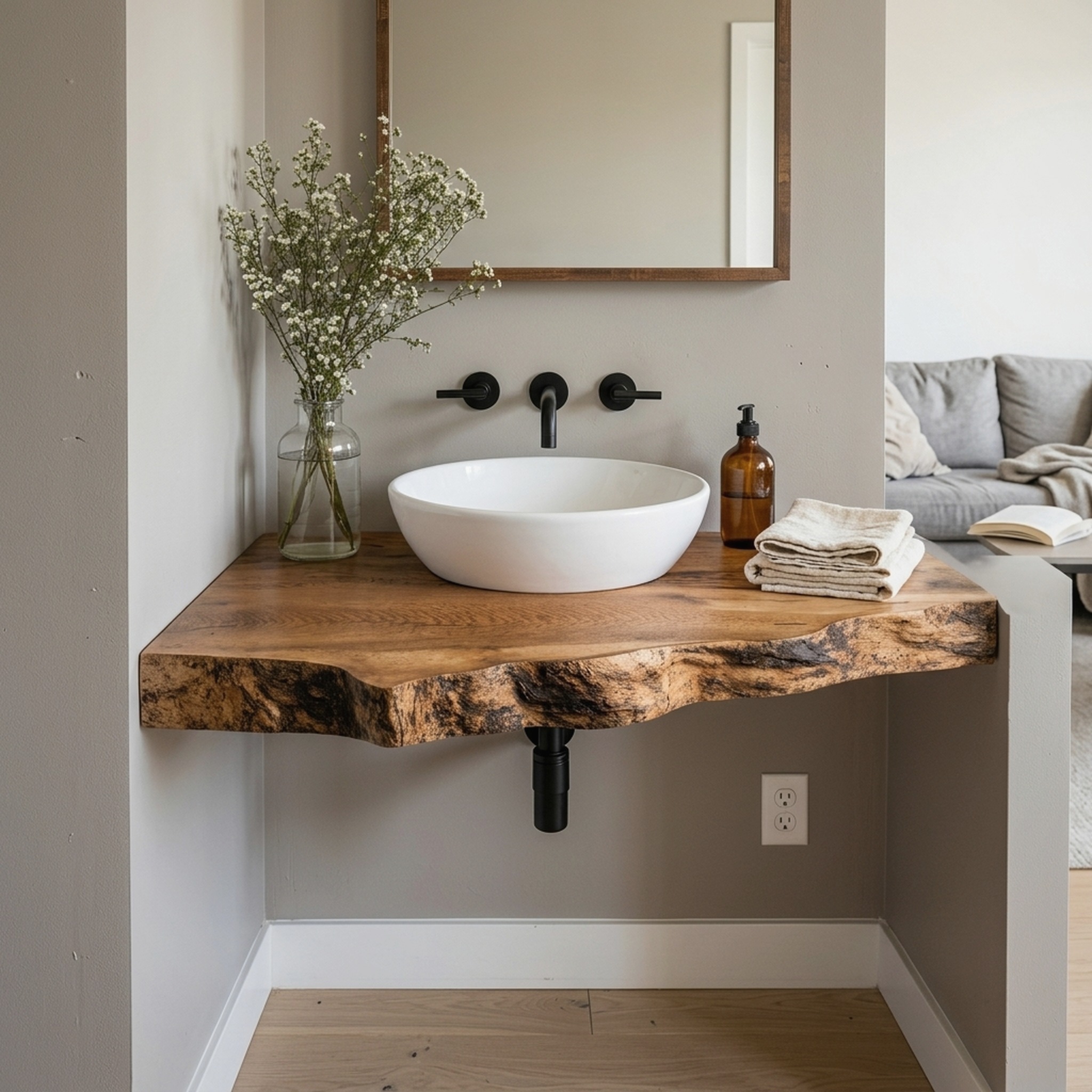 Handcrafted Wooden Vanity Bathroom Renovation