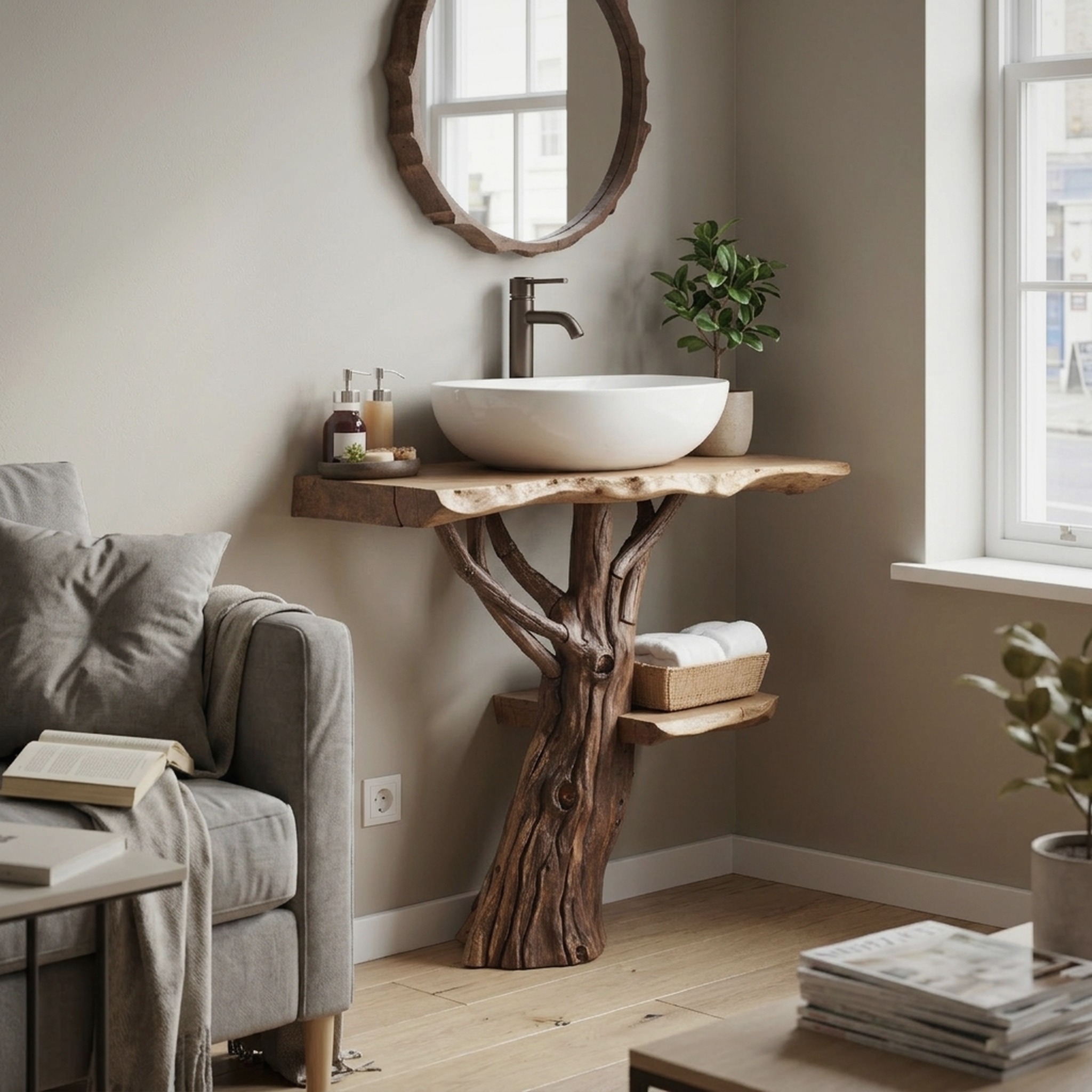 Handcrafted Wooden Vanity Bathroom