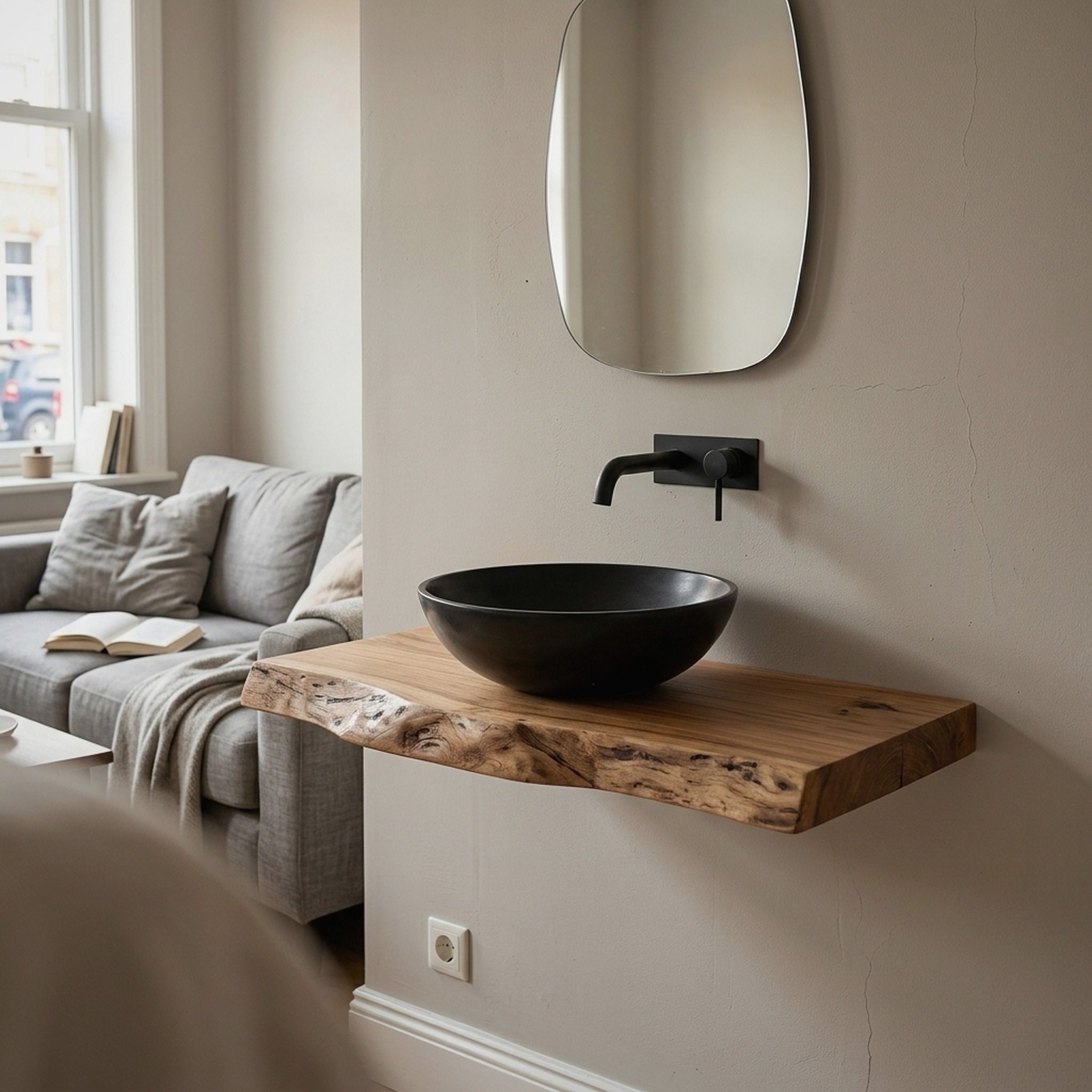 Handmade Live Edge Bathroom Vanity Shelf