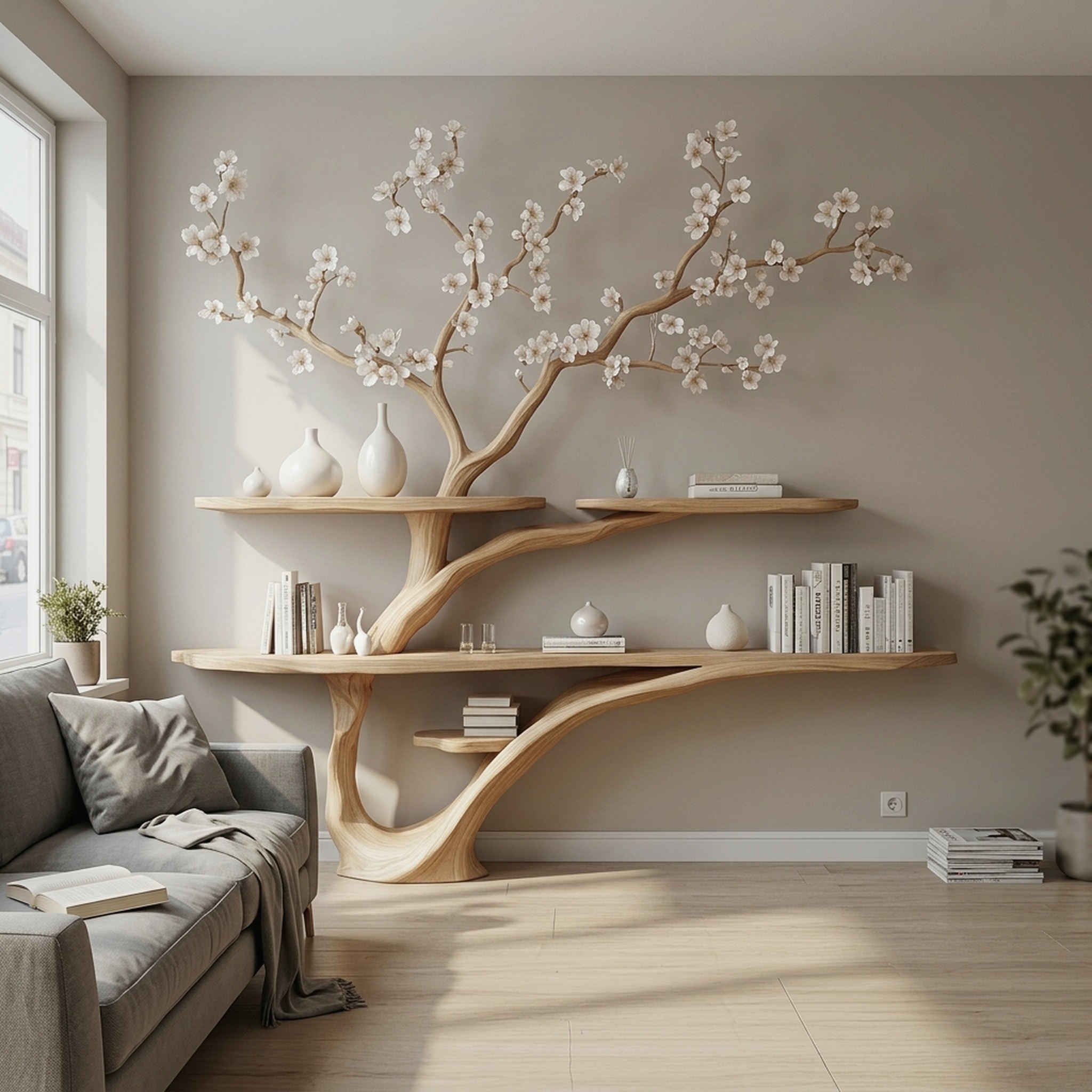 Handmade Tree Bookcase Wooden Bookcase Home Decor Gifts