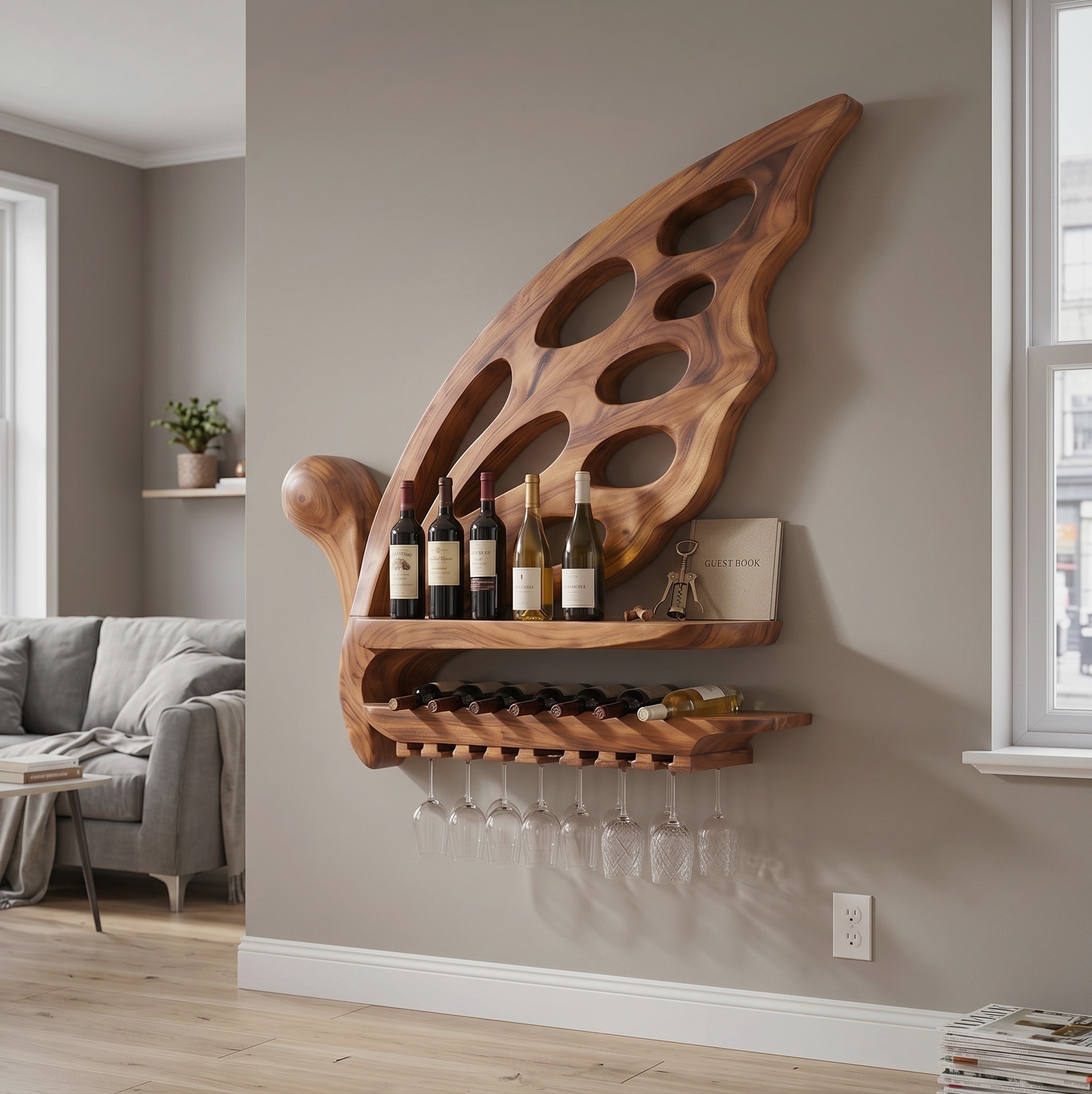 Industrial Wine Holder for Home Bar Shelf