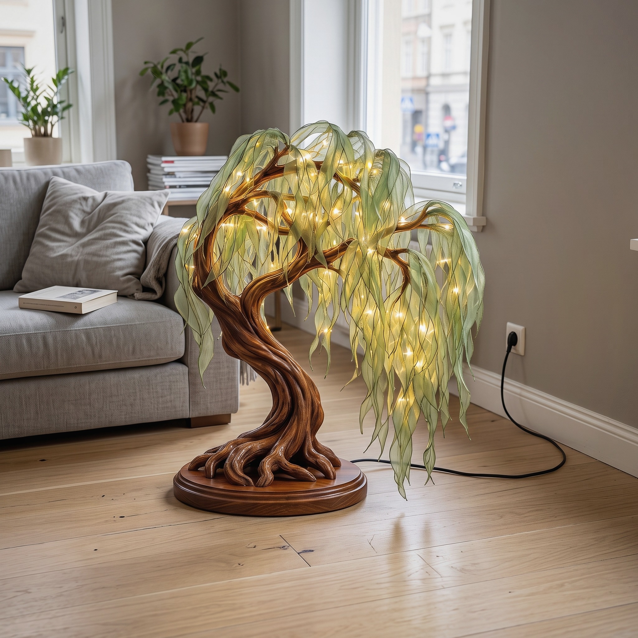 Japandi Bonsai Tree Table Lamp for Nightstand