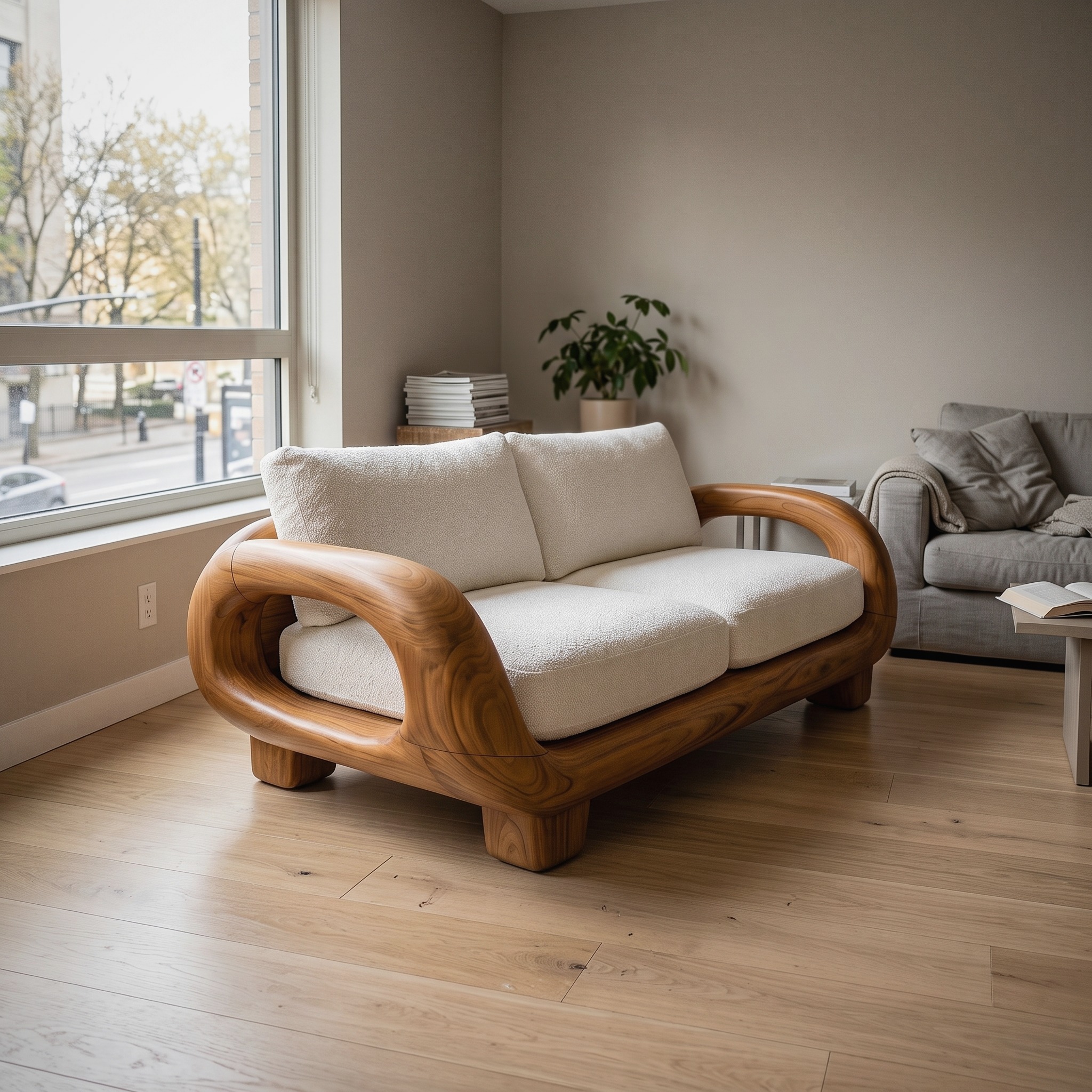 Japandi Organic Sofa Zen Courtyard Residence