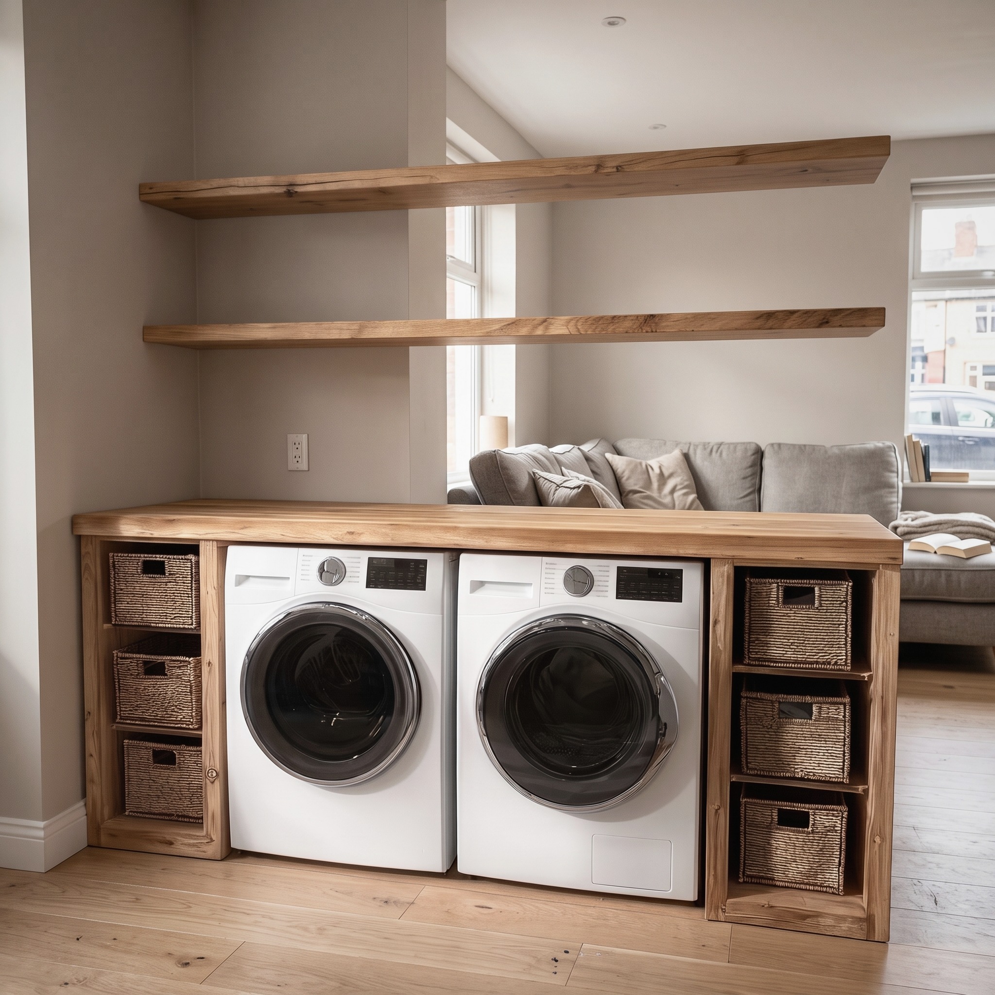 Laundry Furniture Set Solid Wood Custom Rustic Gift