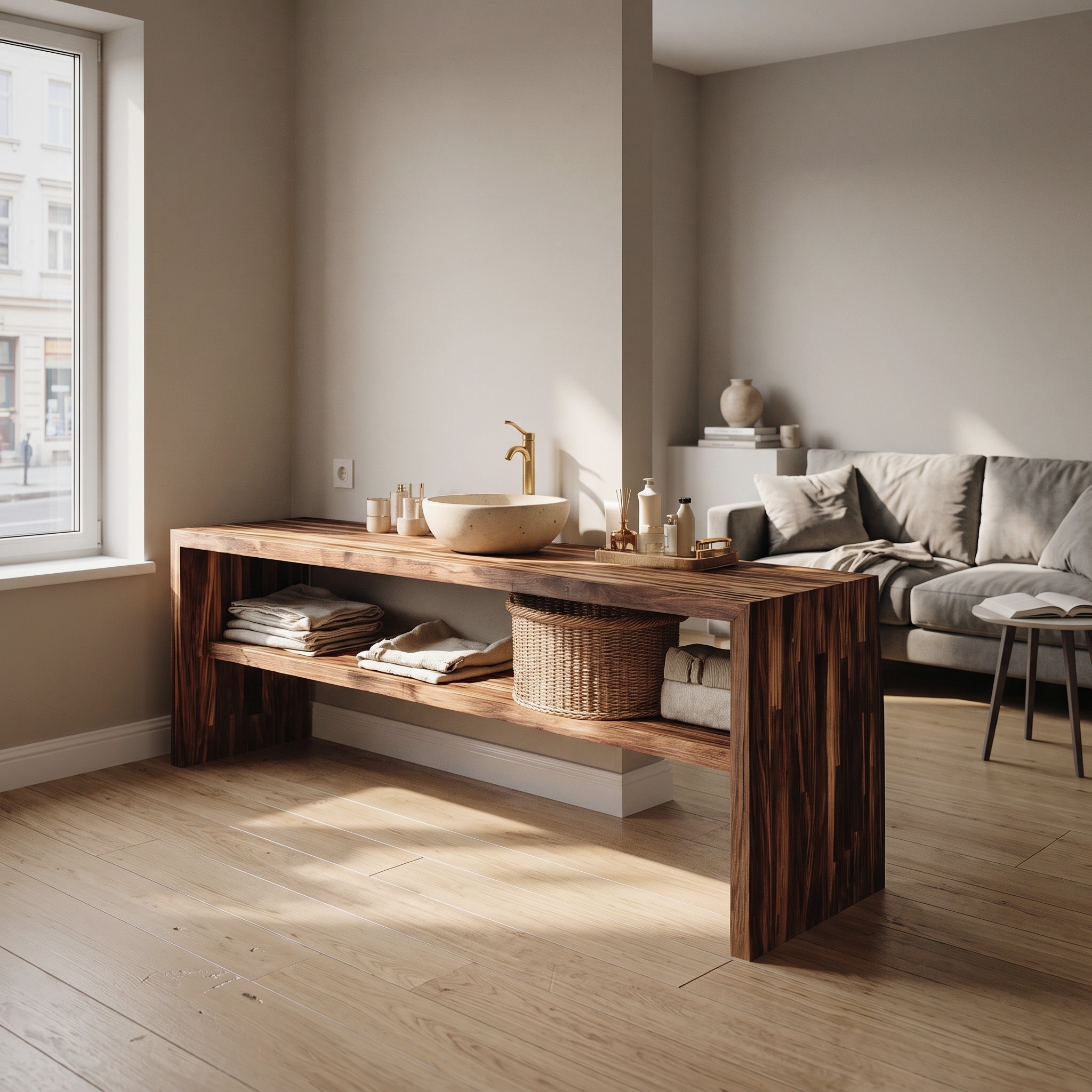 Live Edge Bathroom Storage Cabinet for Furniture Decor