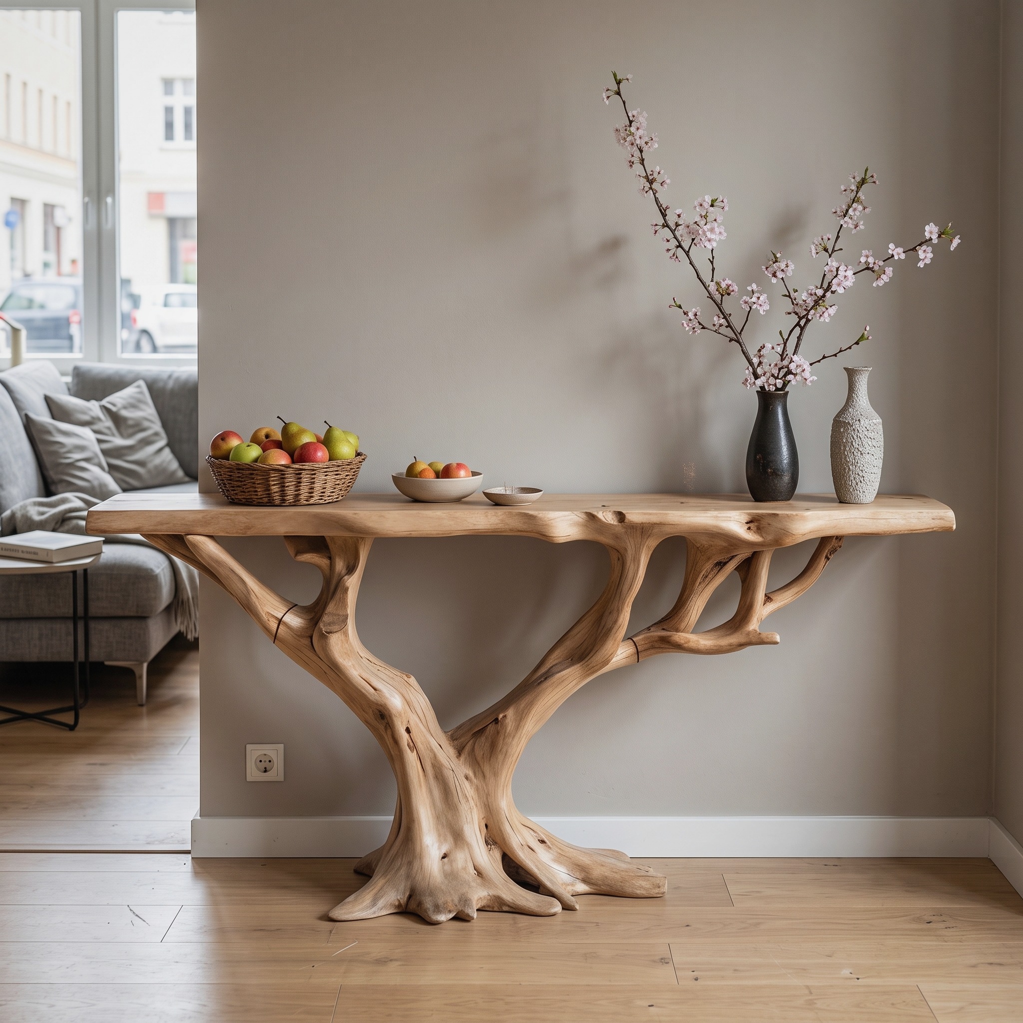 Live Edge Console Table Unique Handcraft