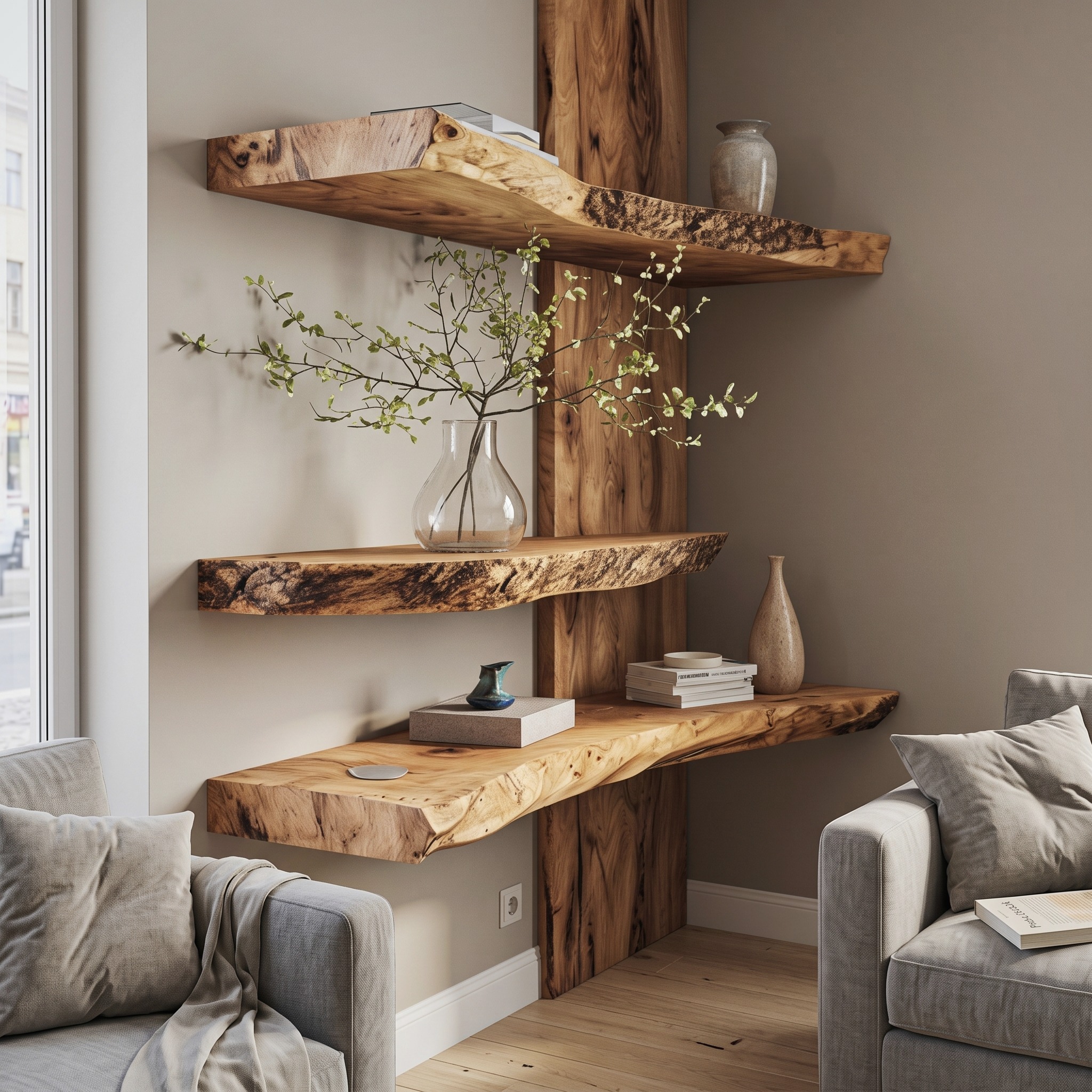 Live Edge Floating Shelf Wood Shelves