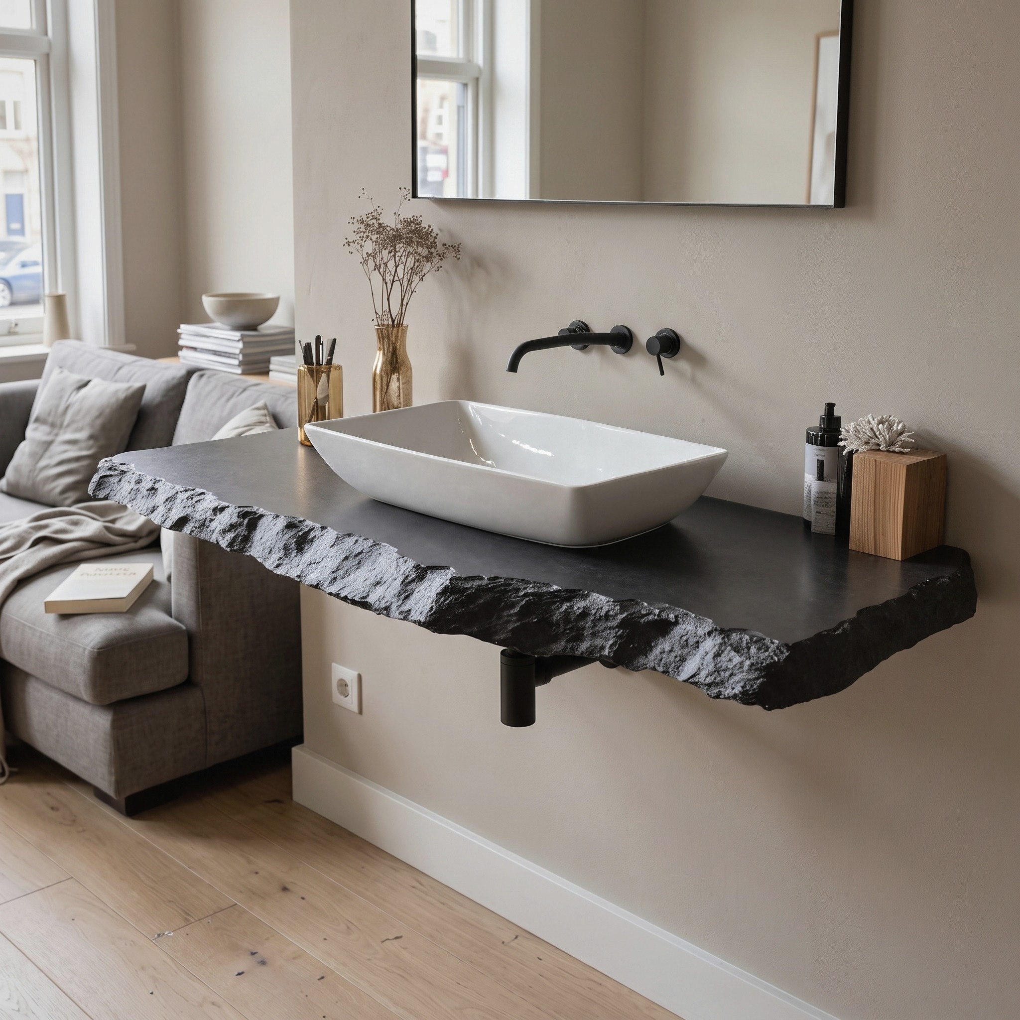 Live Edge Natural Bathroom Vanity