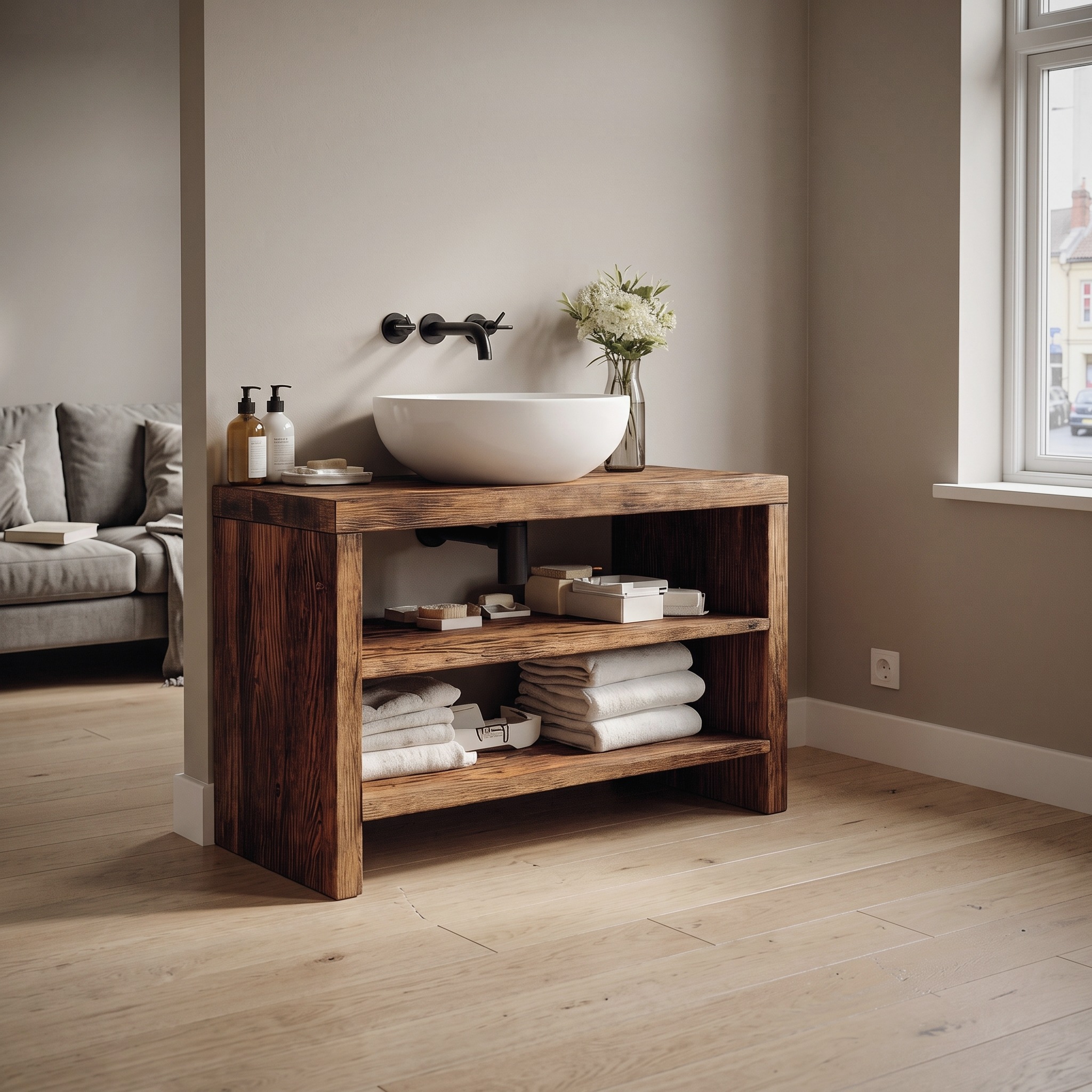 Live Edge Vanity Rustic Style for Bathroom Design