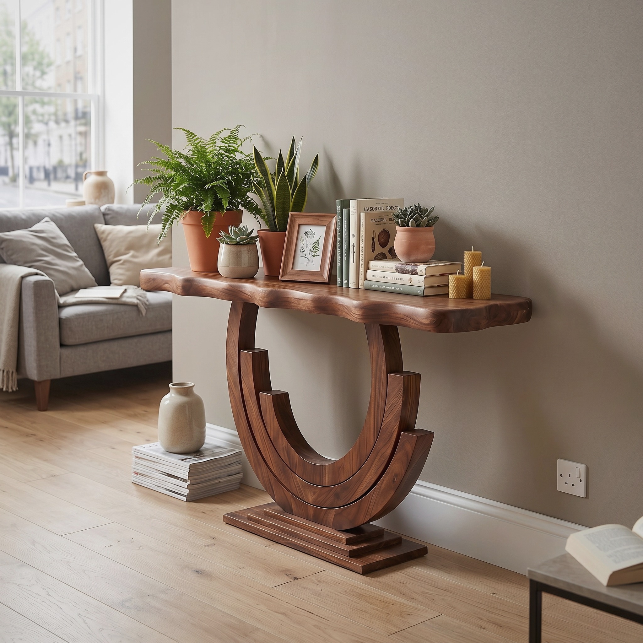 Luxury Infinity Console Table Designer Entryway