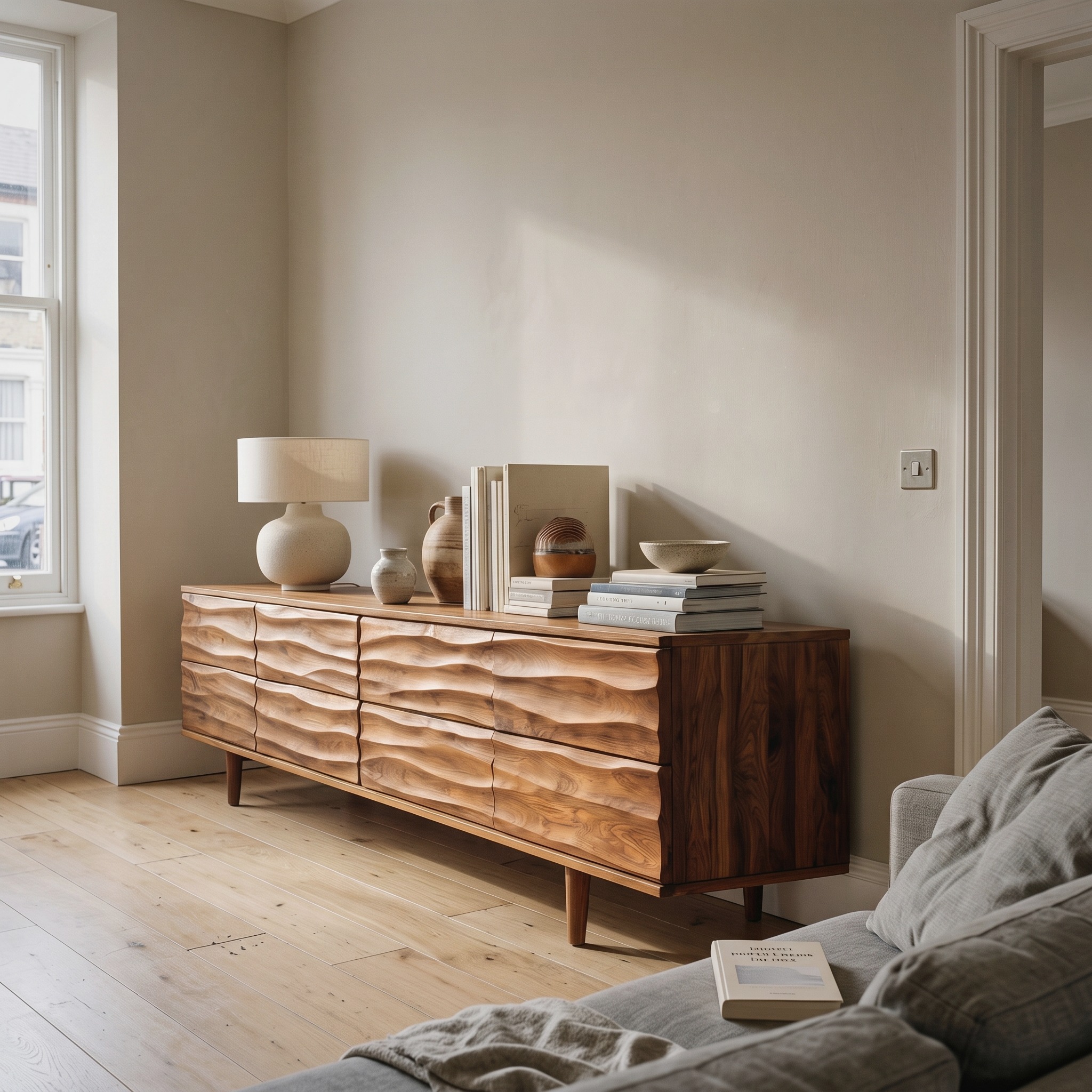 Luxury Sculpted Sideboard for Living Room