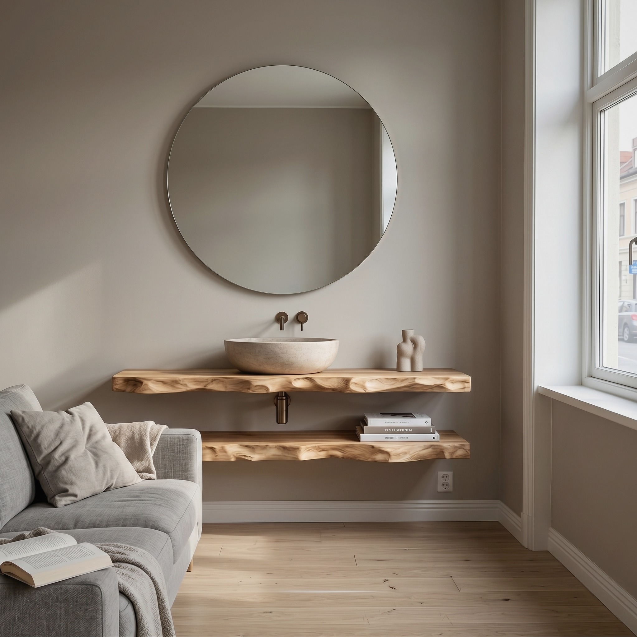 Mediterranean Floating Bathroom Vanity for Bathroom