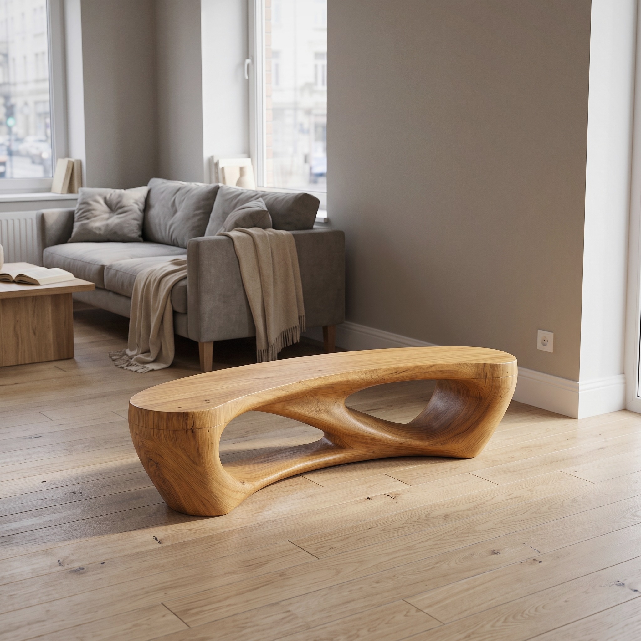 Mid Century Accent Bench with Rounded Arch Base for Bathroom